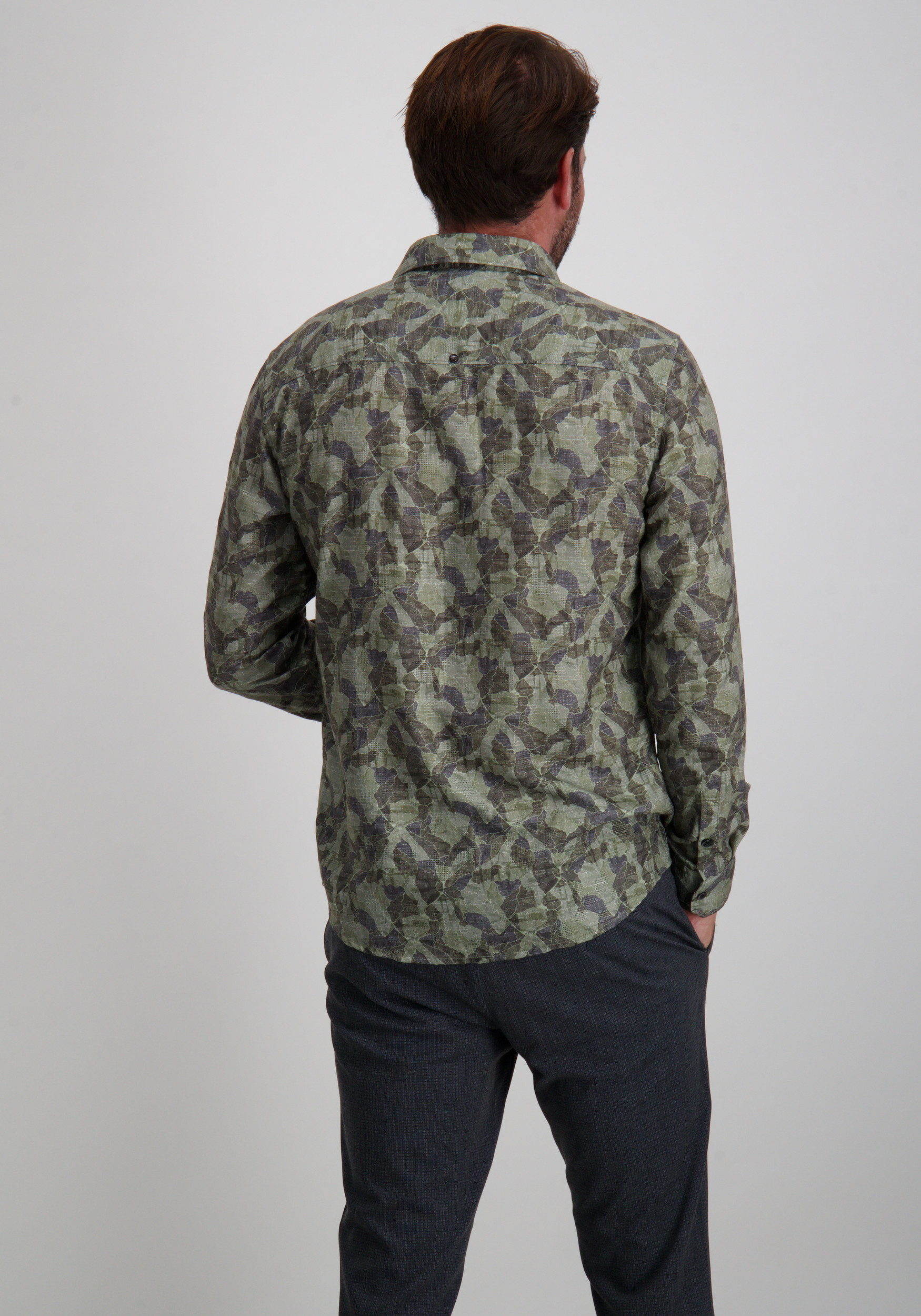 No Excess Overhemd all-over print 29400835 Donker groen