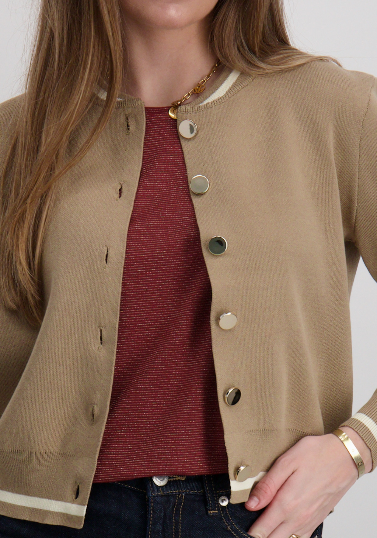 Vero moda Vest Evelijn bomber 10341071 Donker beige