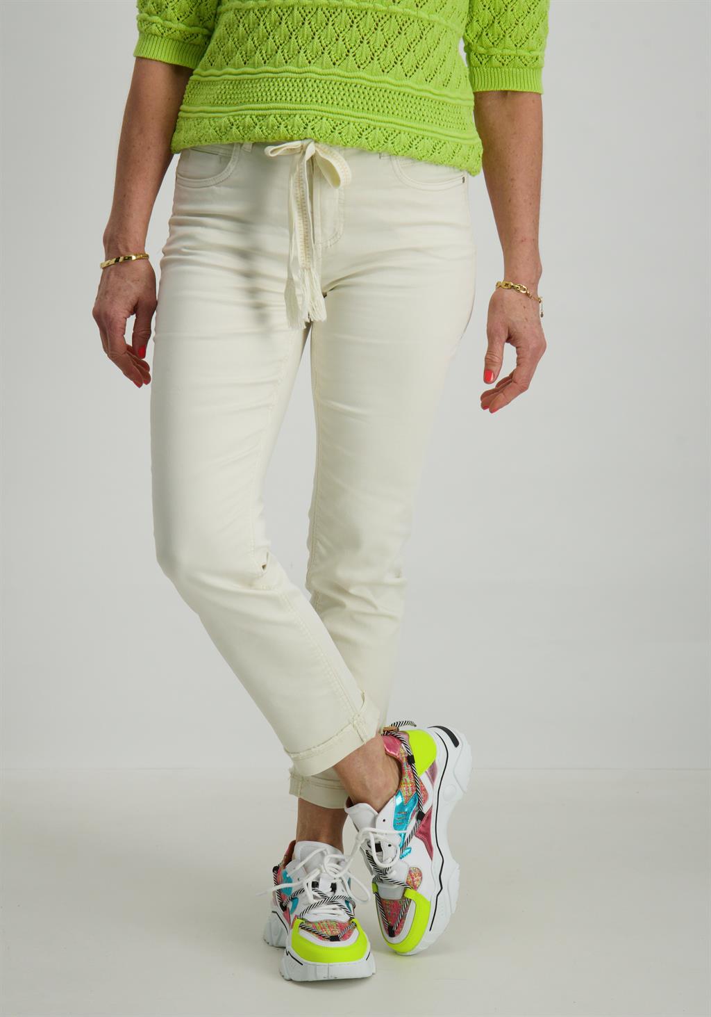 Geisha Broek met ceintuur 41012-10 Wolwit-ecru
