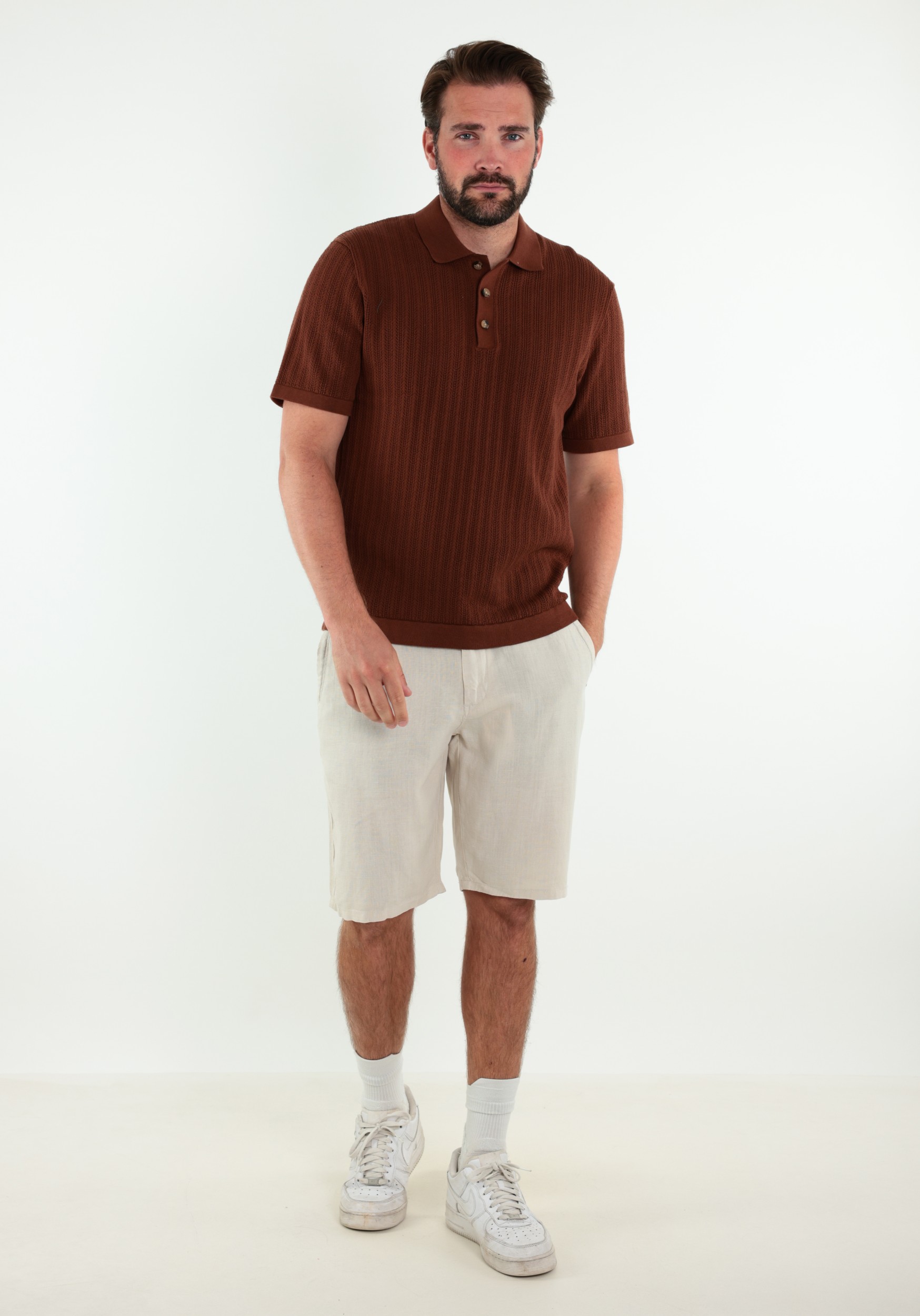 ONLY & SONS Polo Moon 22032760 Midden bruin
