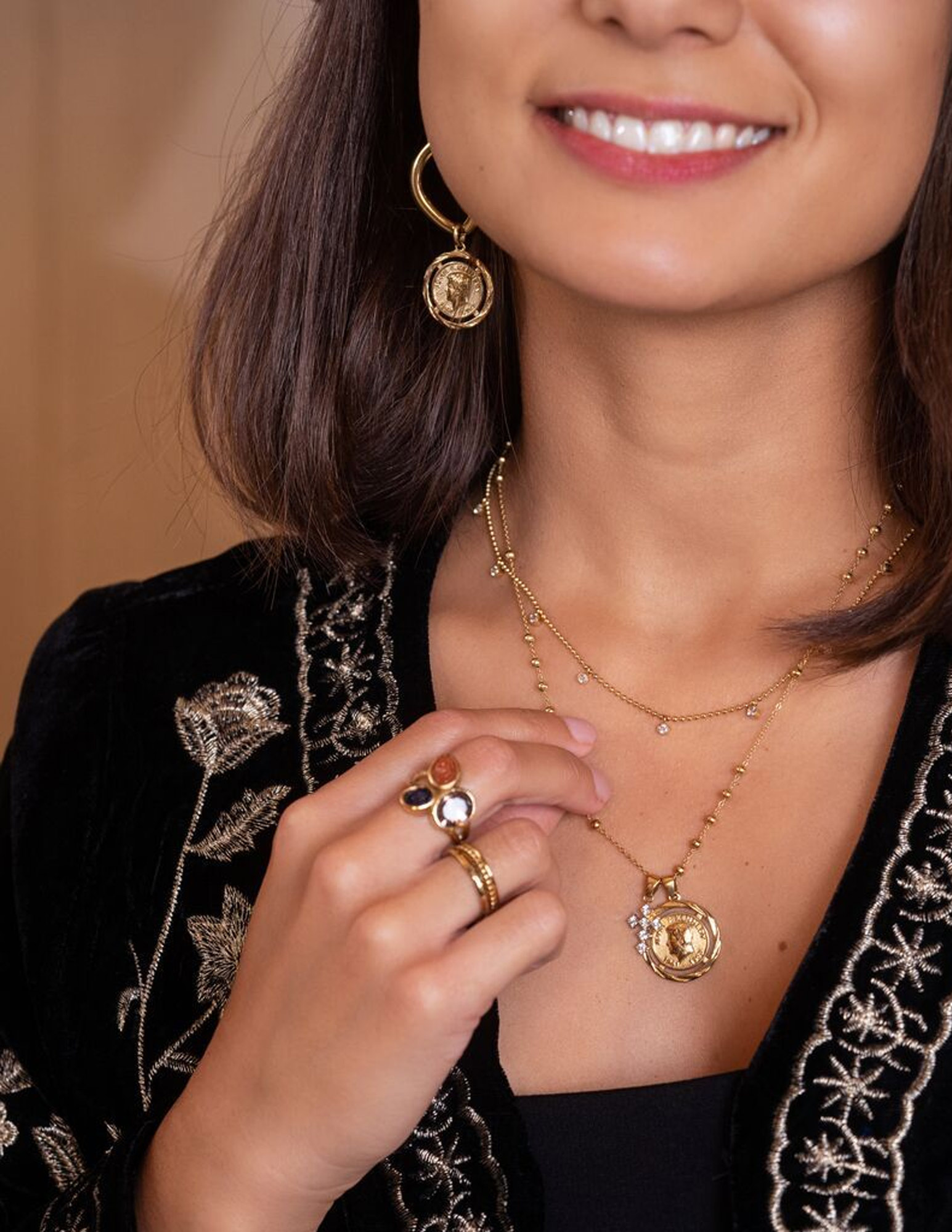 My Jewellery Ketting met munt en kruis MJ07633 Zilver