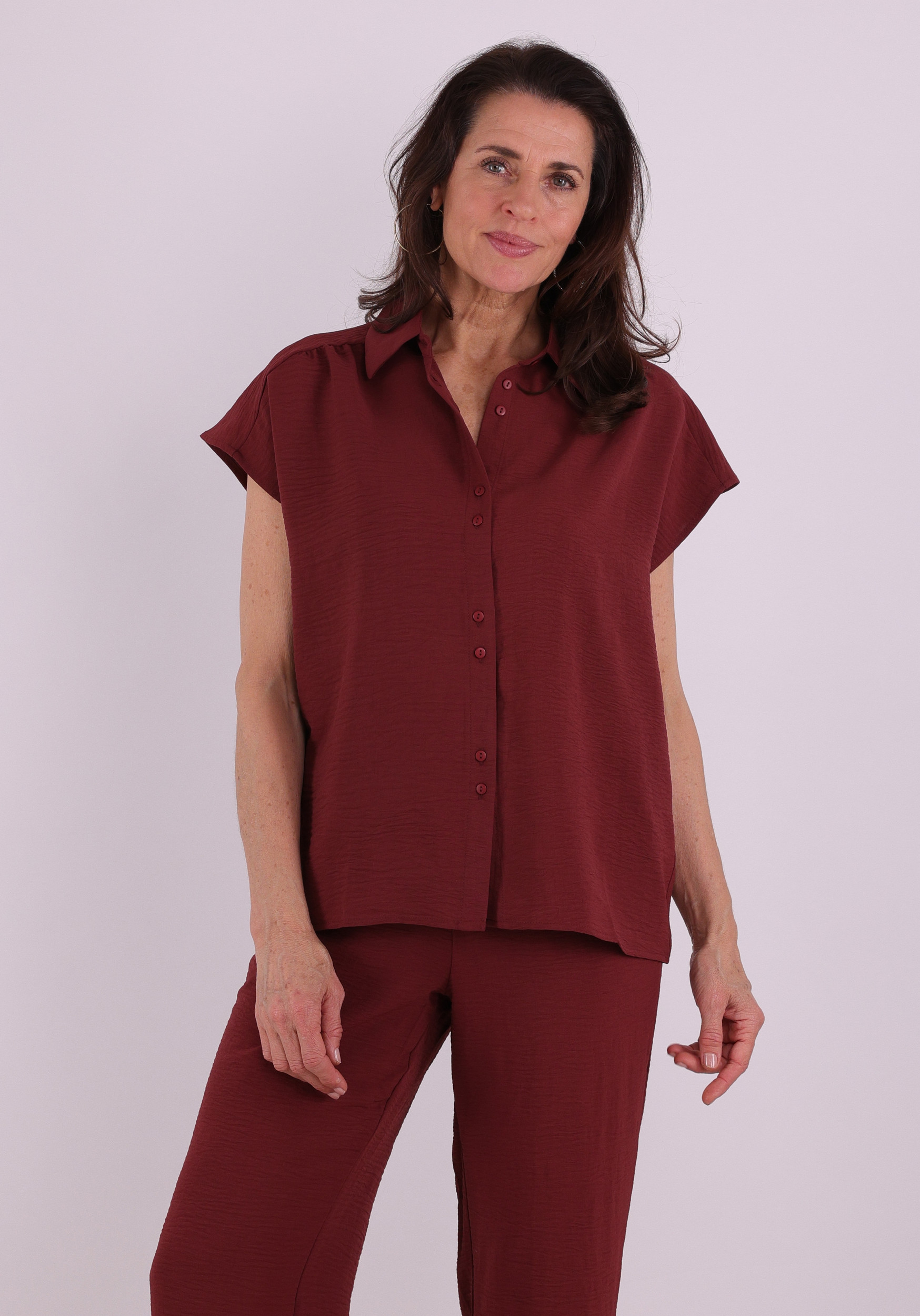 Geisha Blouse Crincle 63140-21 Rood