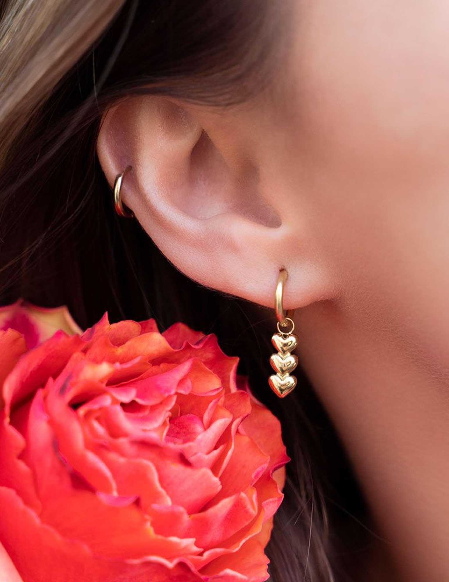 My Jewellery Oorbellen drie hartjes MJ06708 Zilver