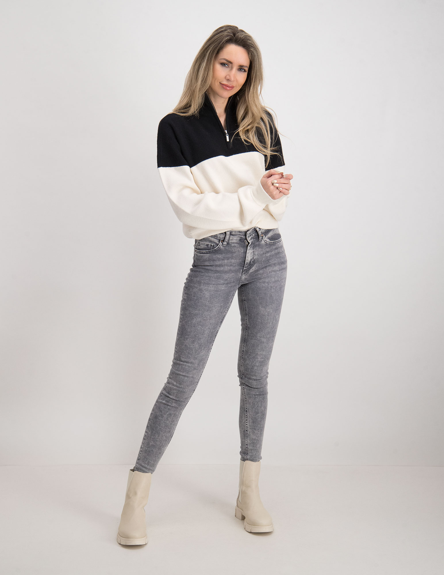 Only Skinny jeans Blush Life 15245366 Licht grijs
