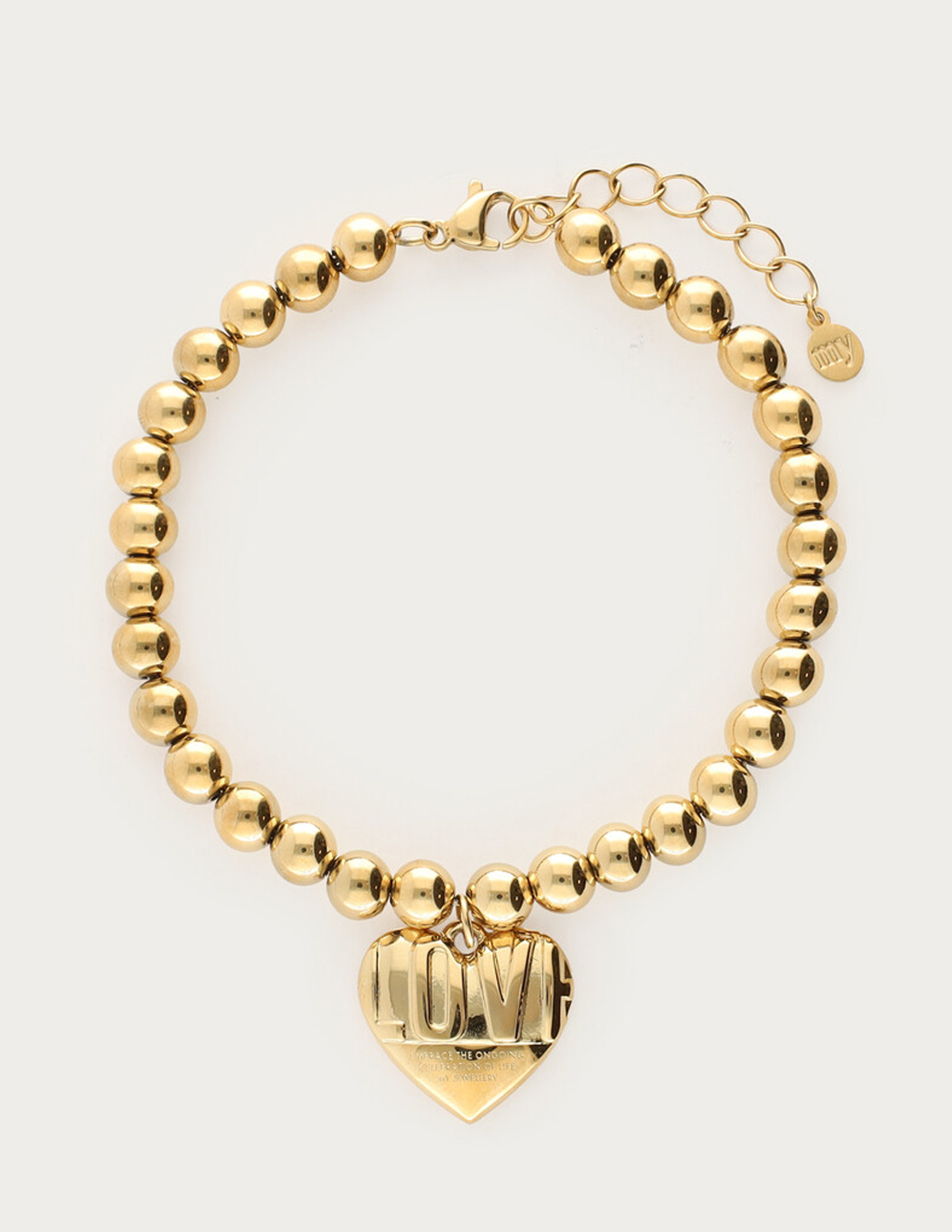 My Jewellery Bold kralenarmband met hart MJ14128 Goud