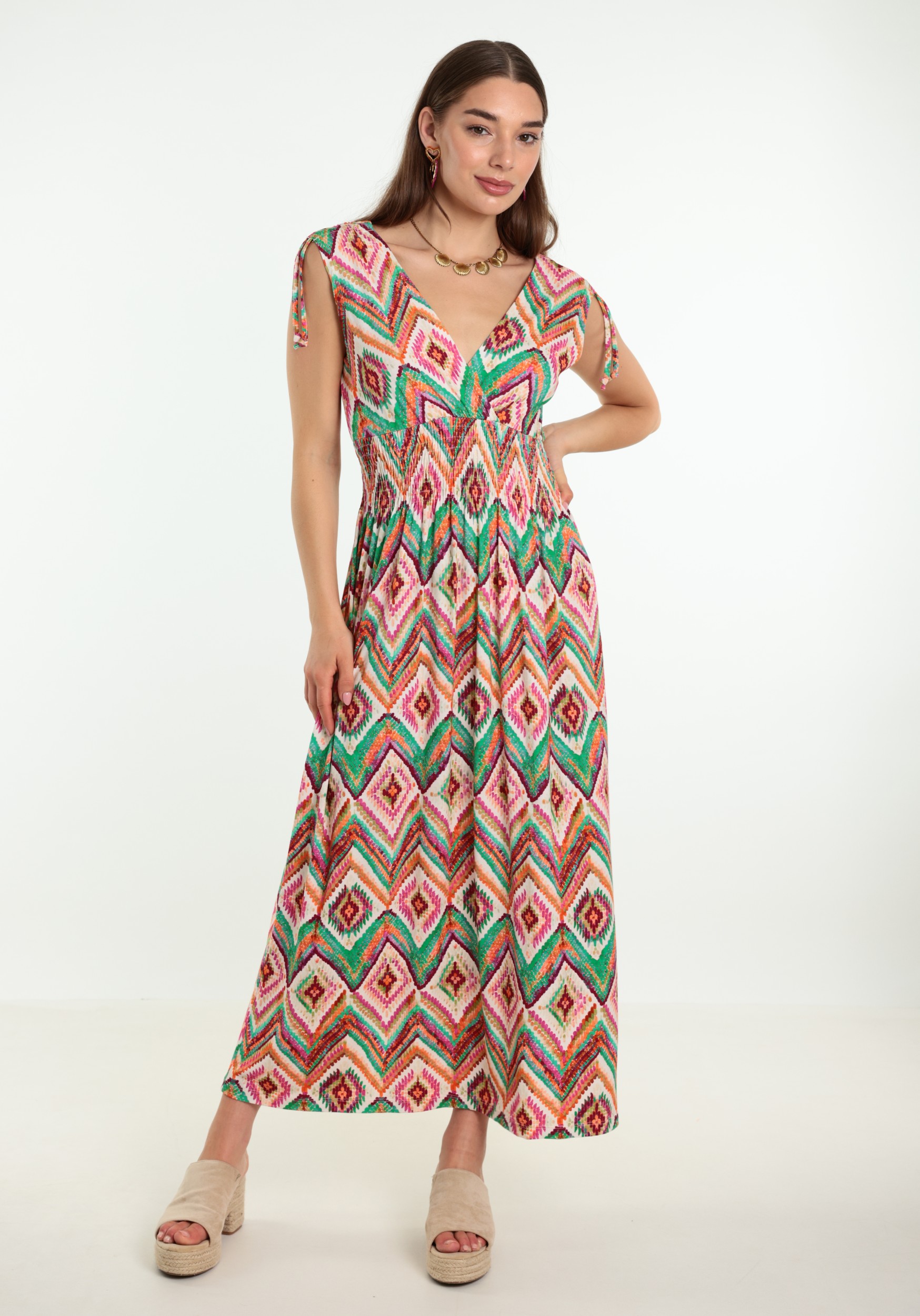 Geisha Jurk all-over print 67425-60 MILA Turquoise