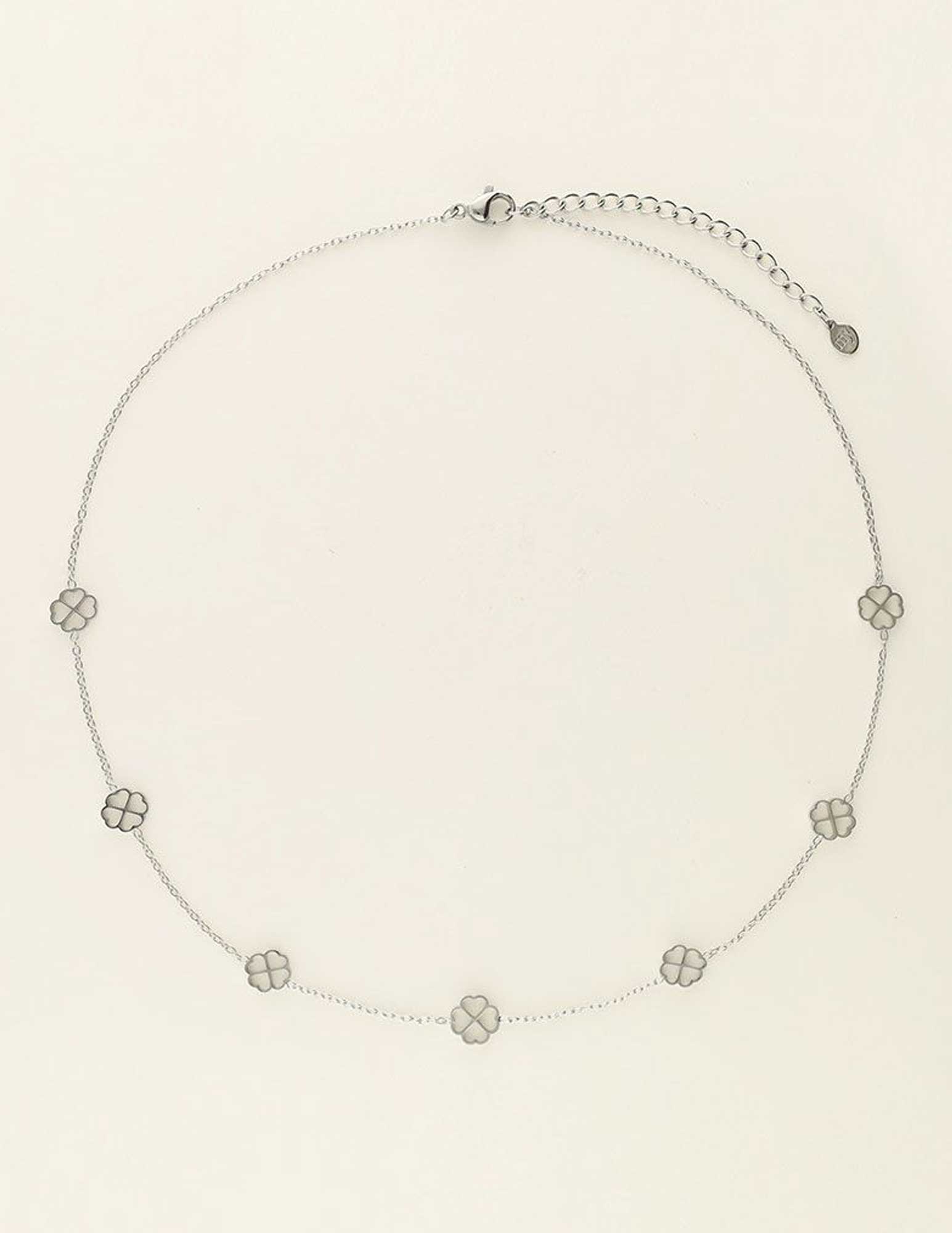 My Jewellery Ketting met klavertjes MJ08677 Zilver