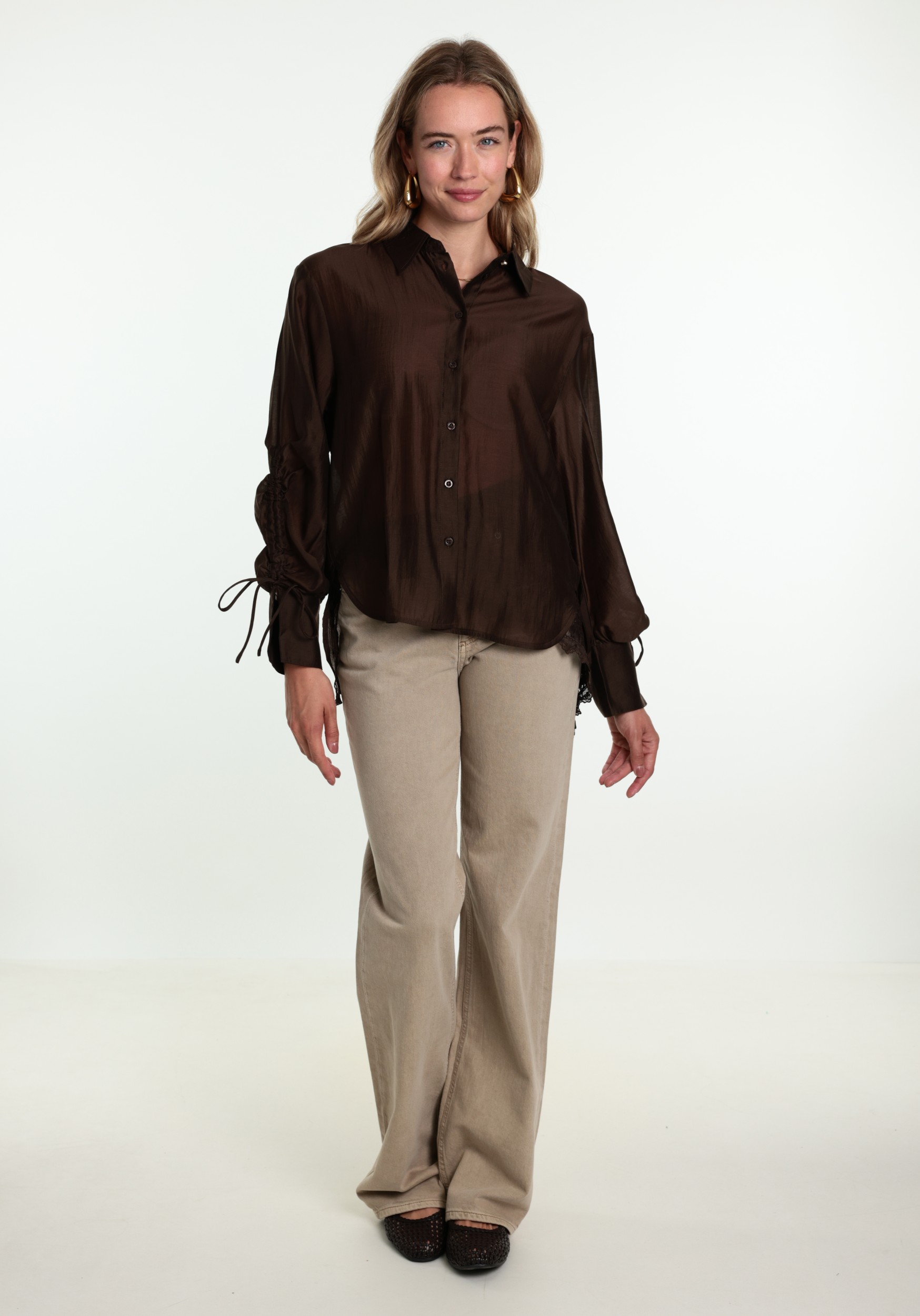 Aaiko BV Blouse MAREL LYO 512 Donker bruin
