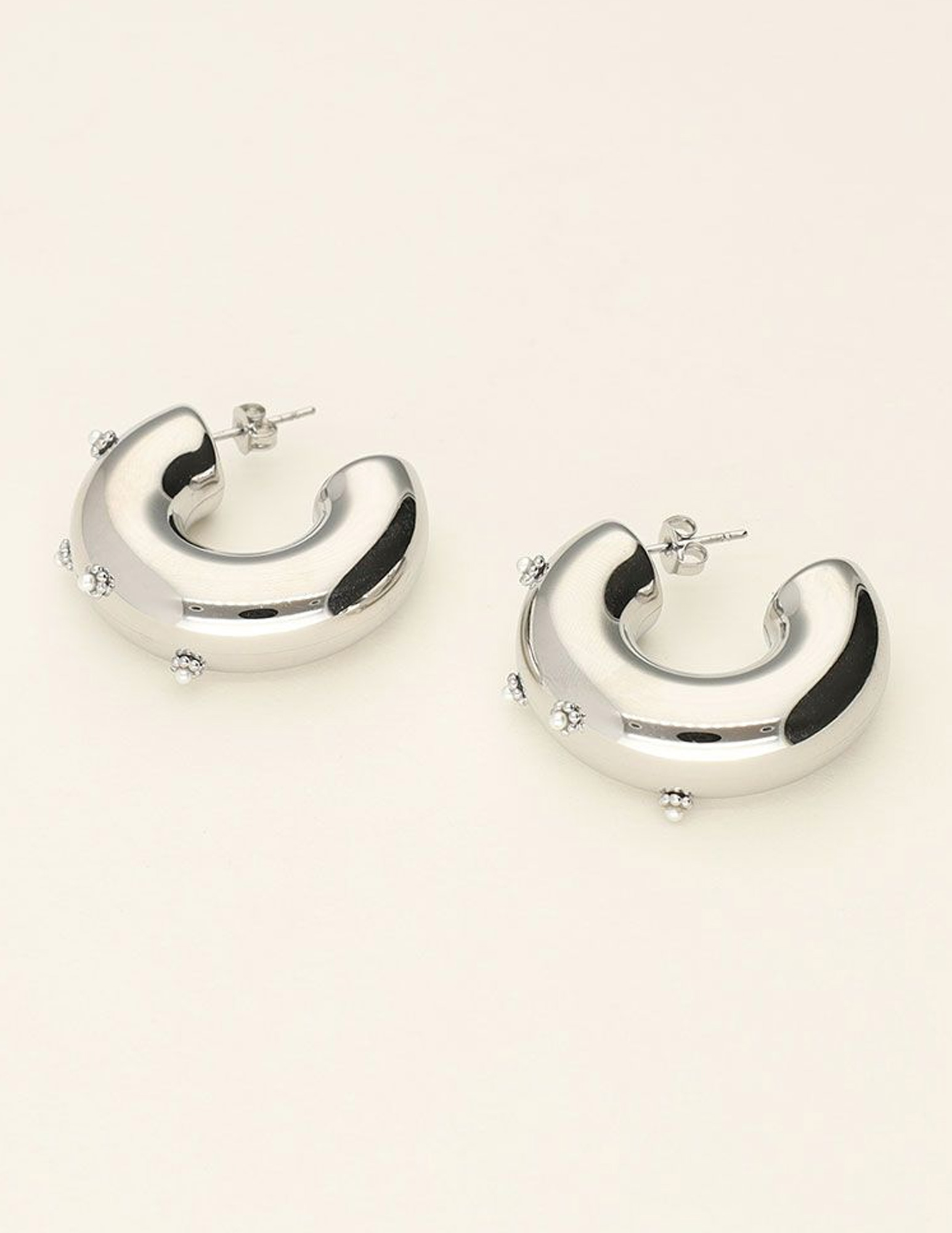 My Jewellery Oorbellen hoops mini flower MJ10047 Zilver