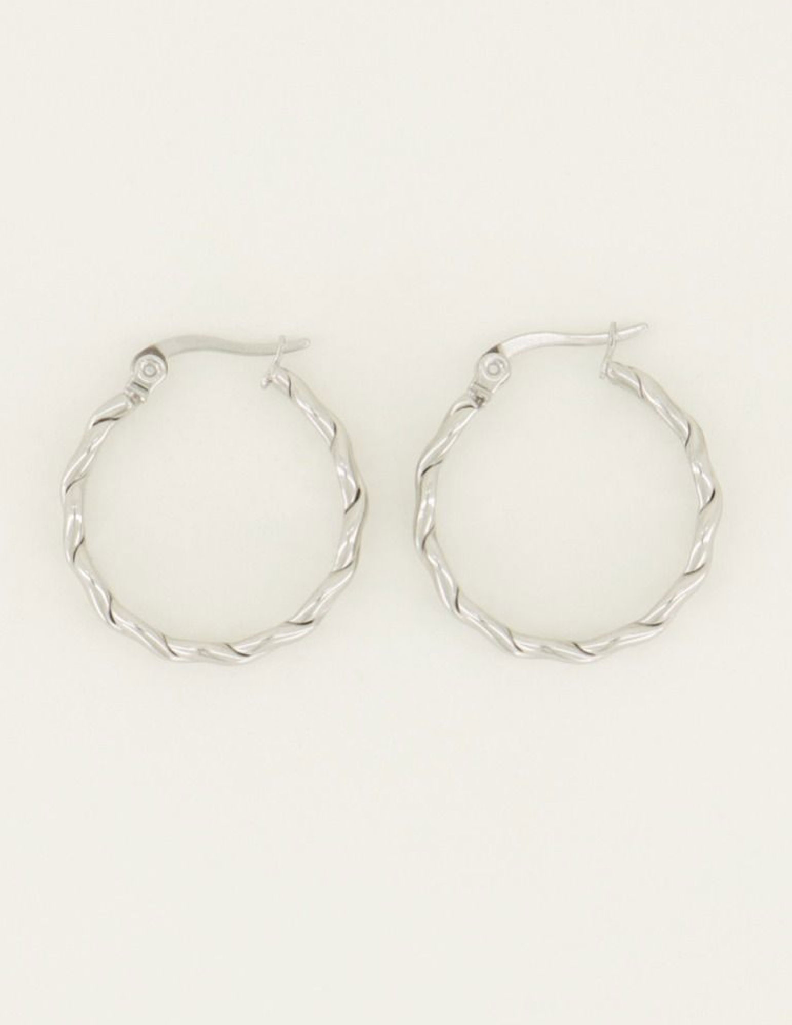 My Jewellery Oorringen rond touwpatroon MJ04358 Zilver