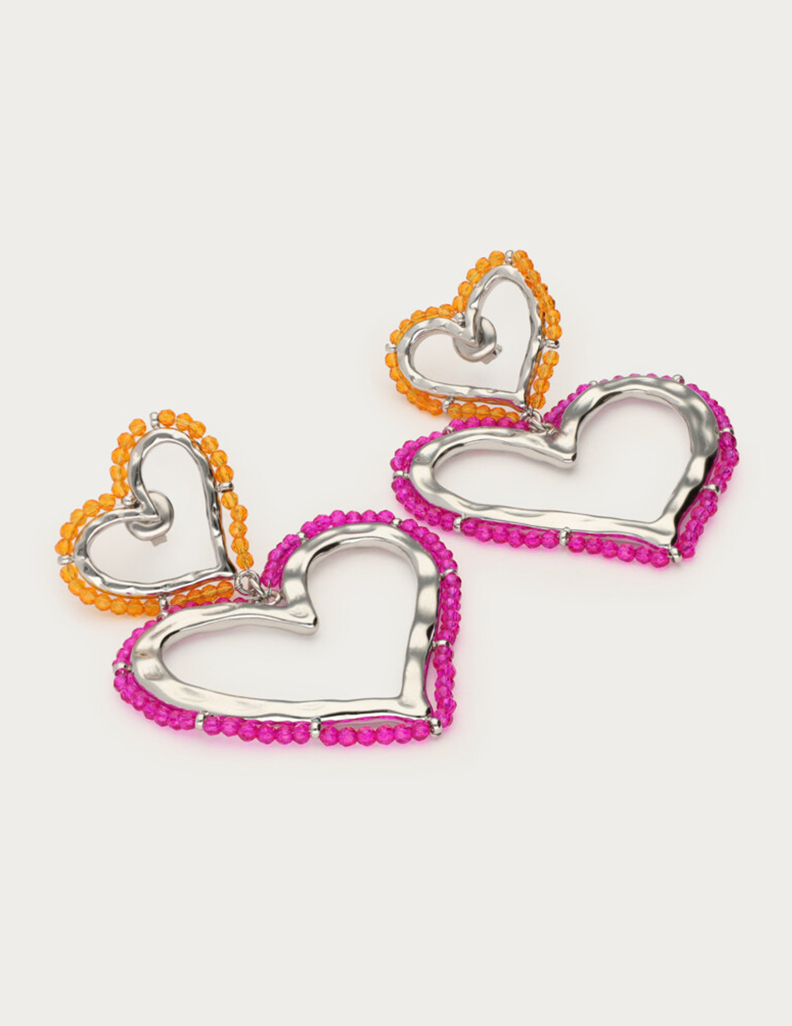 My Jewellery Sunrocks oorhanger hartjes met kralen MJ12623 Zilver