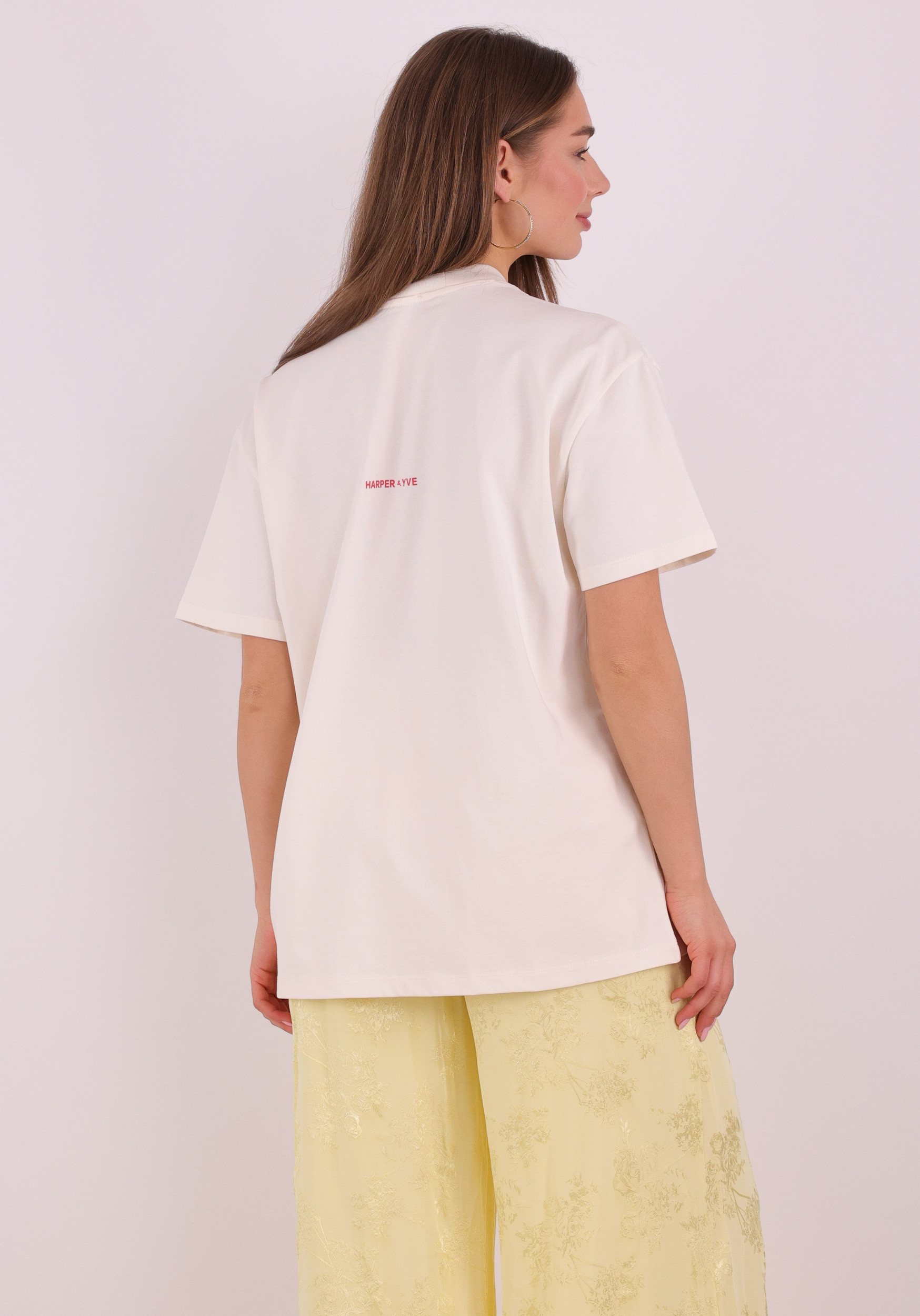 Harper & Yve T-shirt Club corazon SS6Y307 Ecru