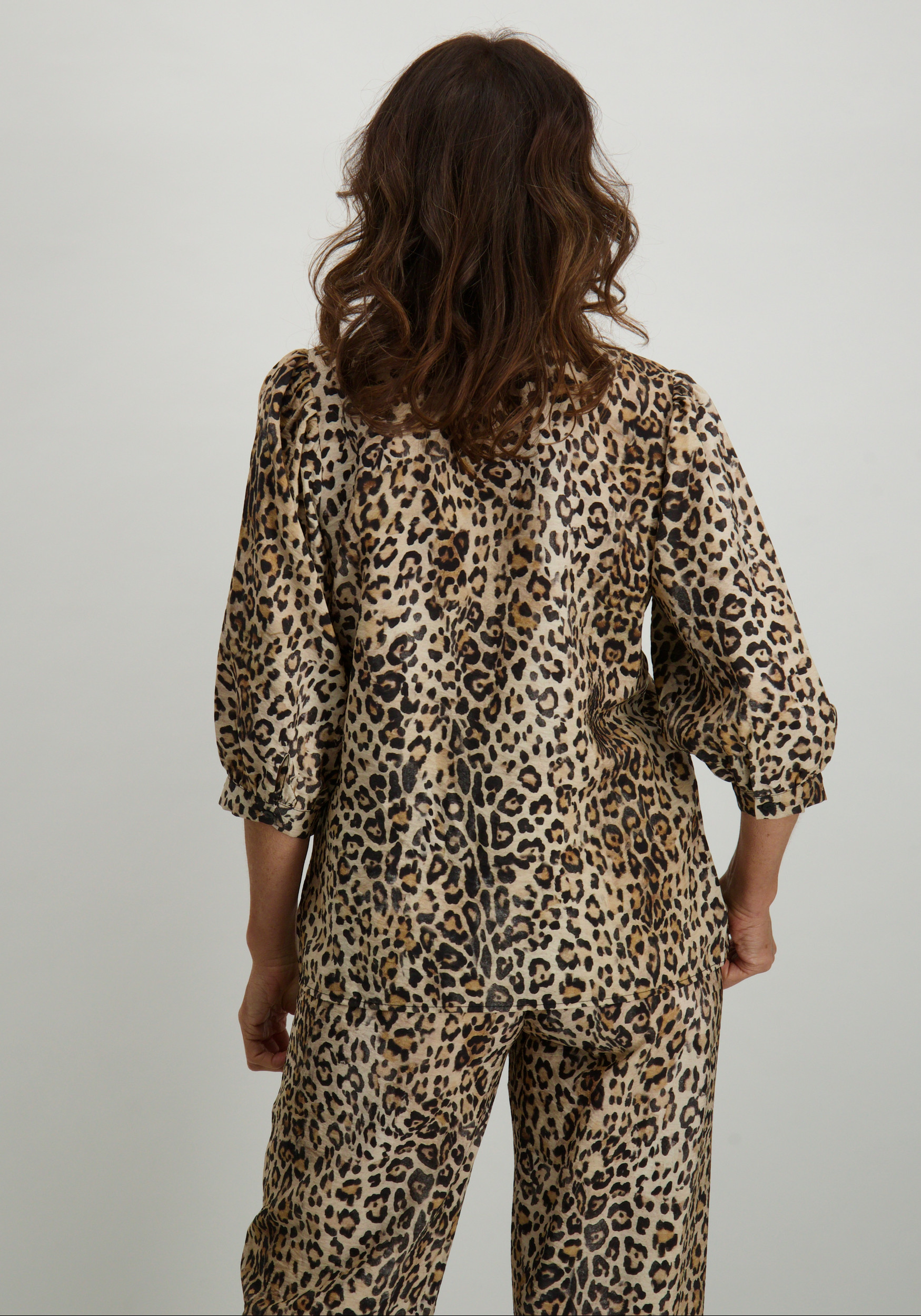 Geisha Blouse panterprint 53237-20 Zand