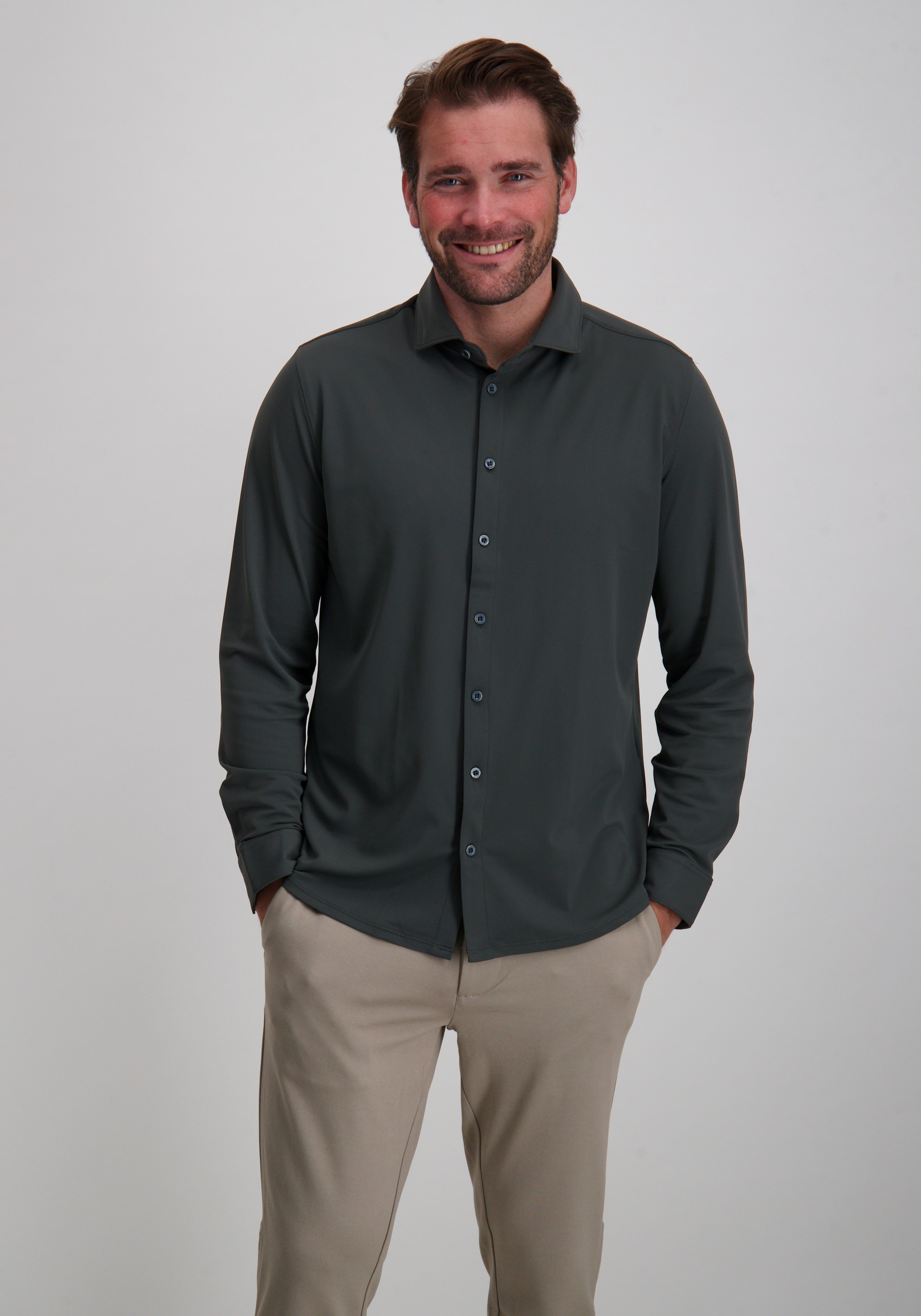 No Excess Overhemd travel 29410885 Donker Grijs