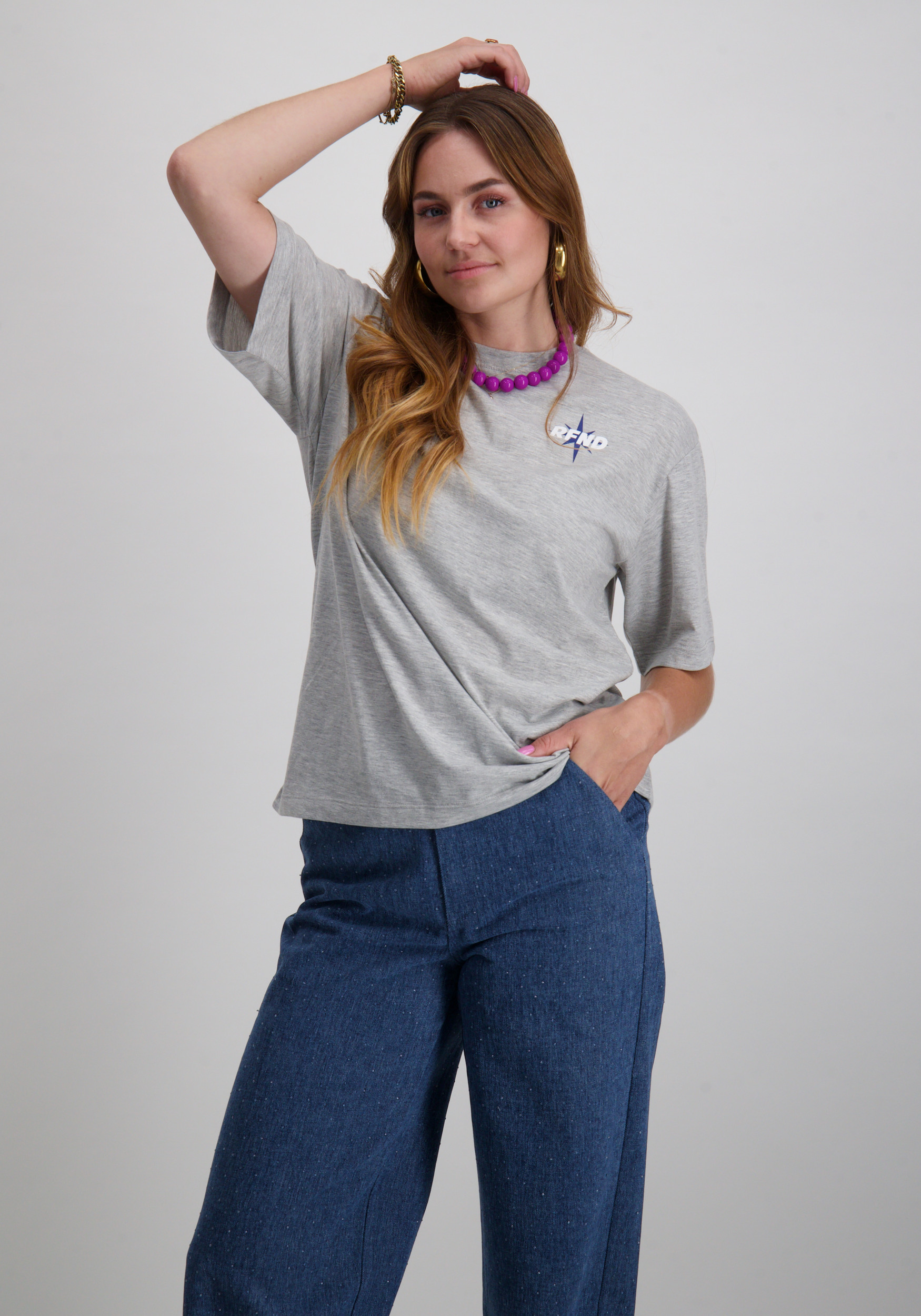 Refined Department T-shirt Maggy R2508713732 Grijs