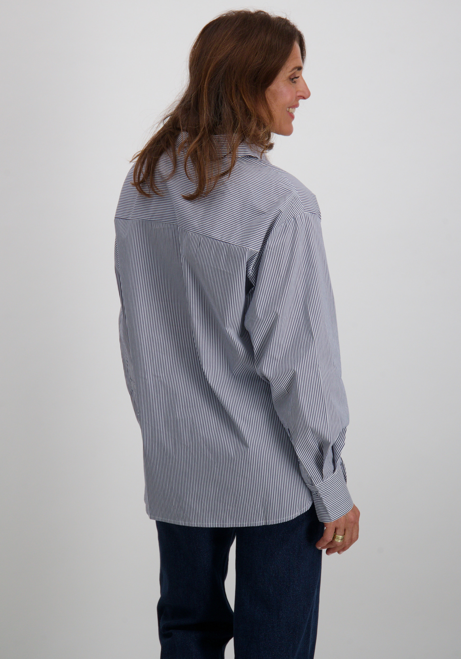 Jansen Amsterdam Blouse GOLDIE W25 Donker blauw