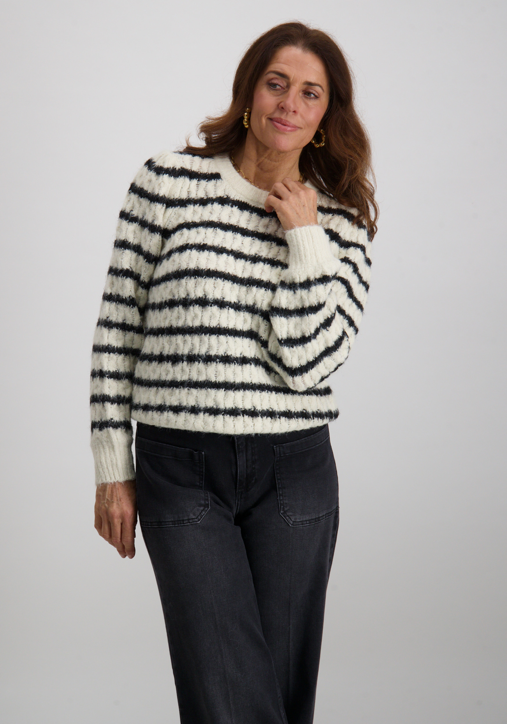 Tramontana Trui Cable O01-18-601 Zwart/Wit