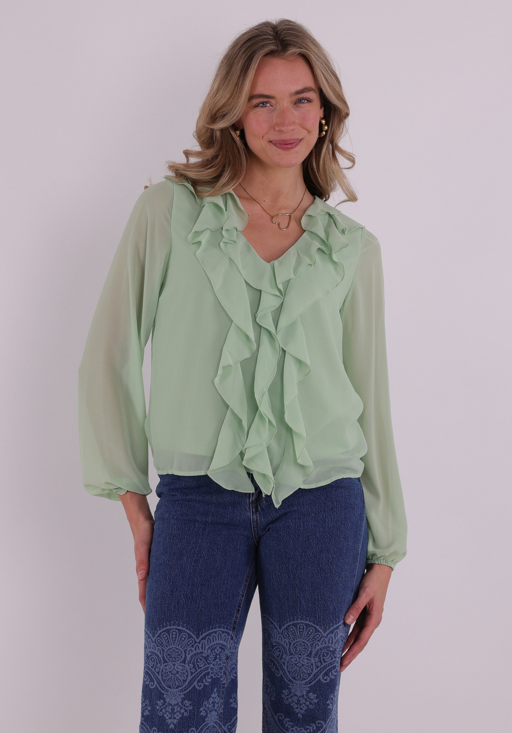 Vila Blouse Ane 14114604 Licht groen