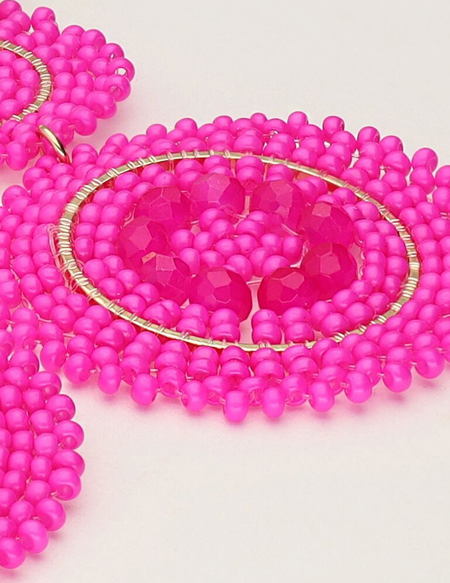 My Jewellery Statement oorbellen fuchsia kralen MJ11111 Goud