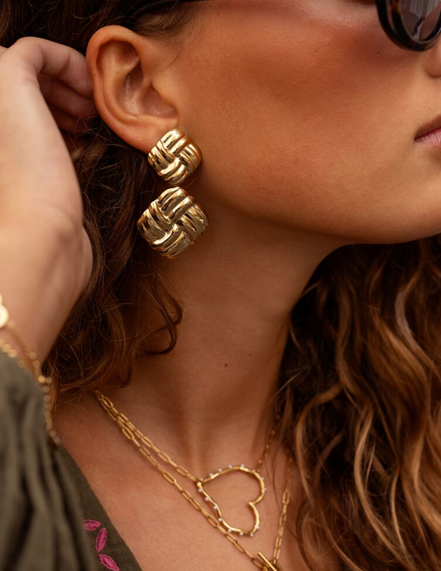 My Jewellery Vintage oorhangers vierkant gevlochten MJ11088 Zilver