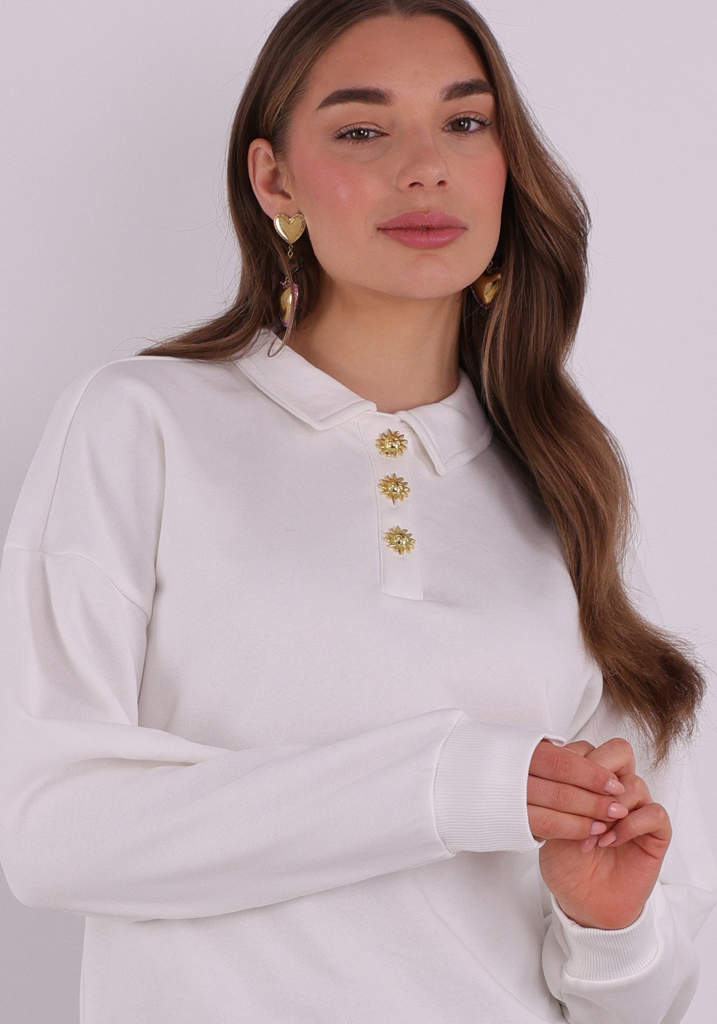 Only Polo sweater Agnes 15378310 Wit