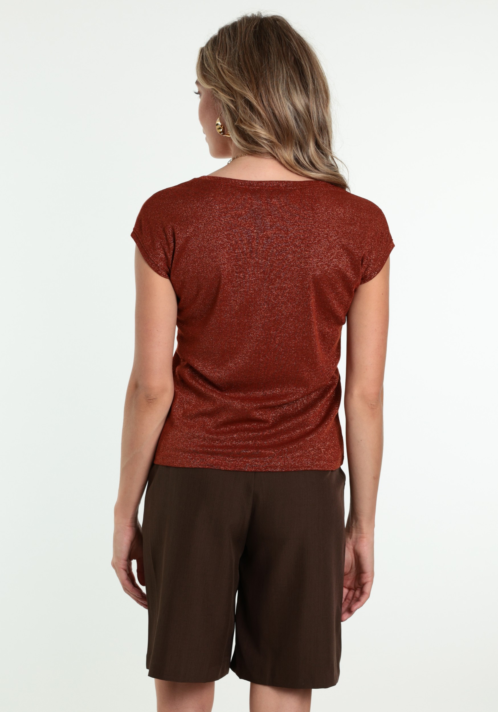 ONLY T-shirt Silvery lurex 15136069 Steenrood