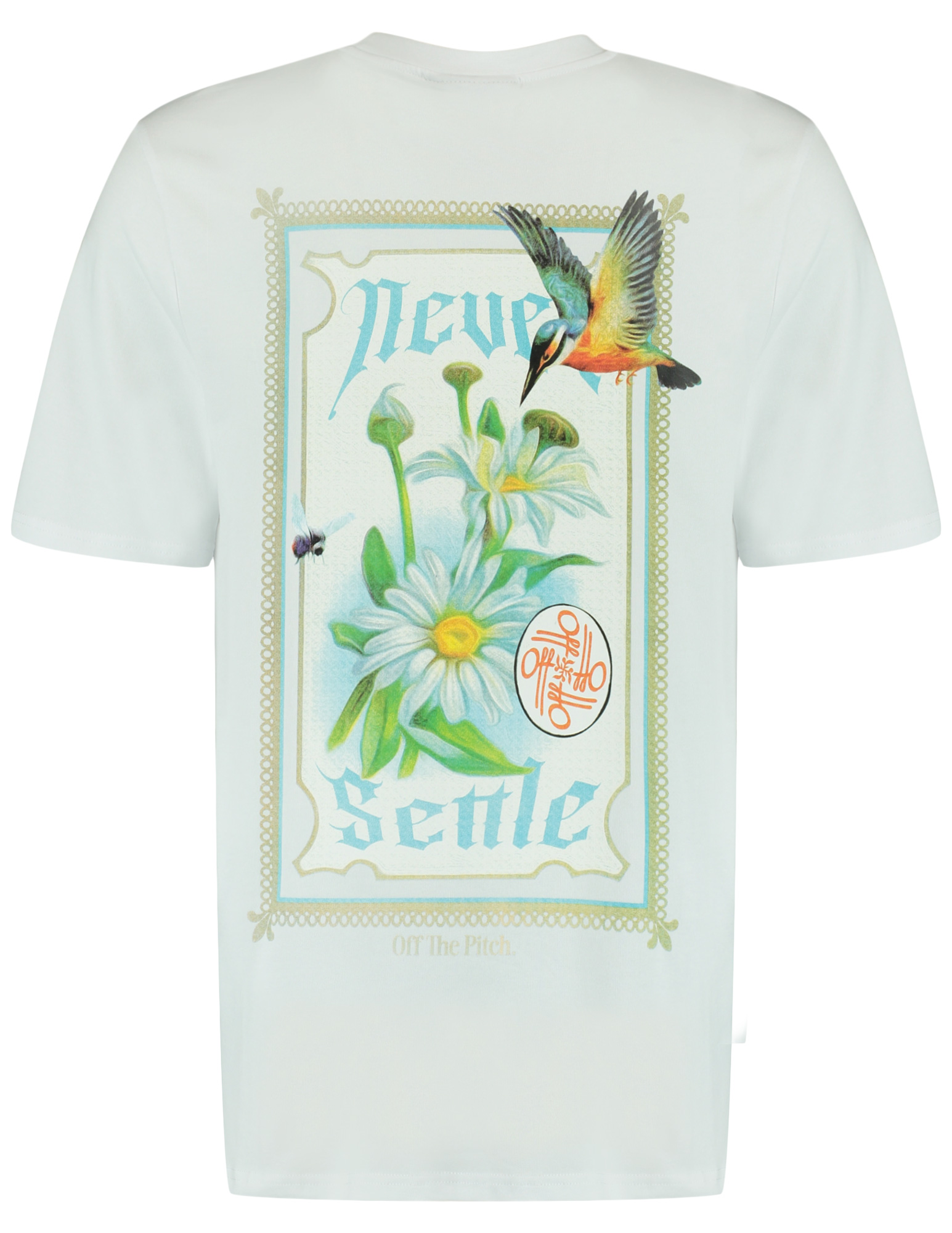 Off The Pitch T-shirt Never settle OTP261032 Wit