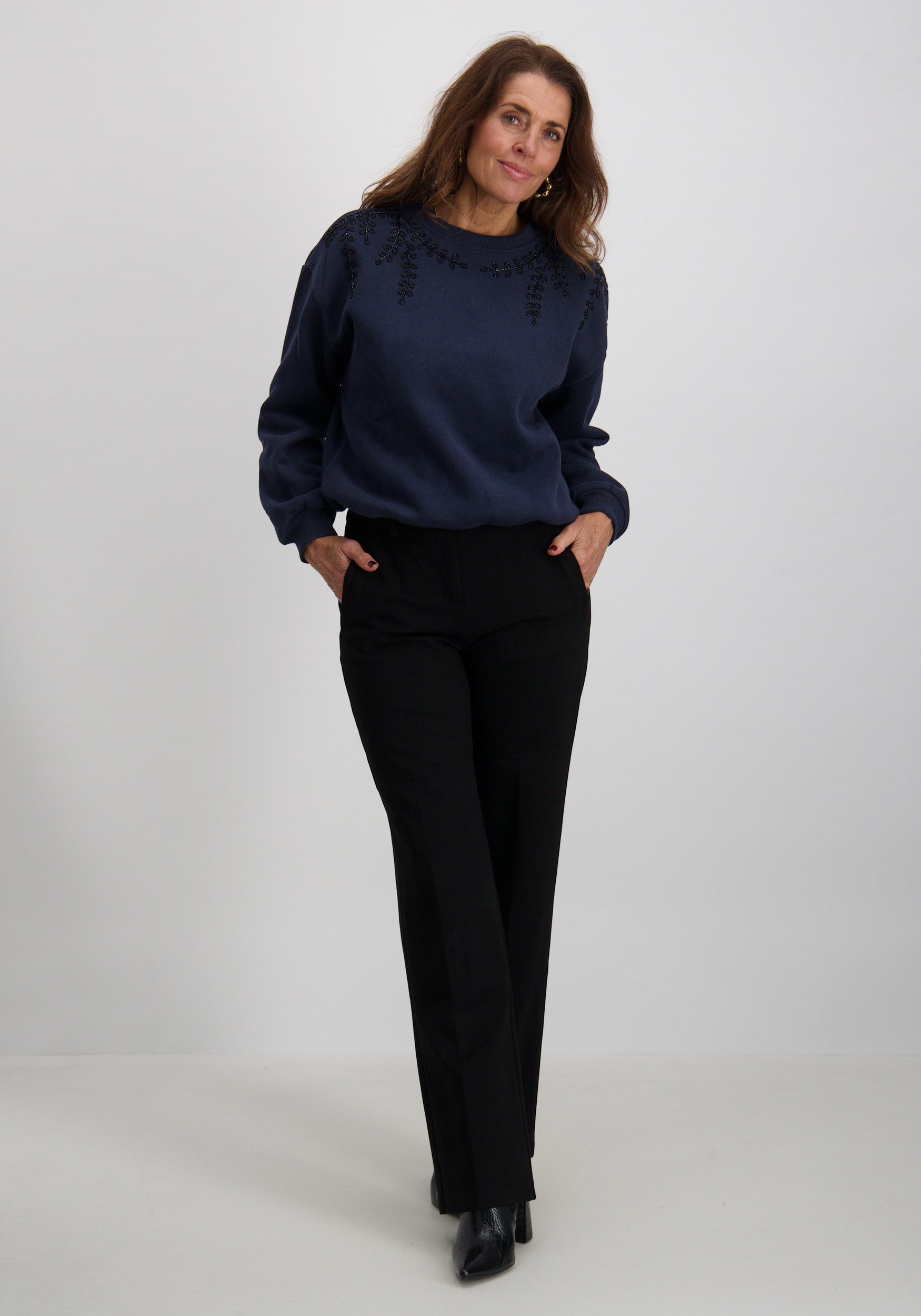 Tramontana Sweater Beaded C19-18-602 Donker blauw
