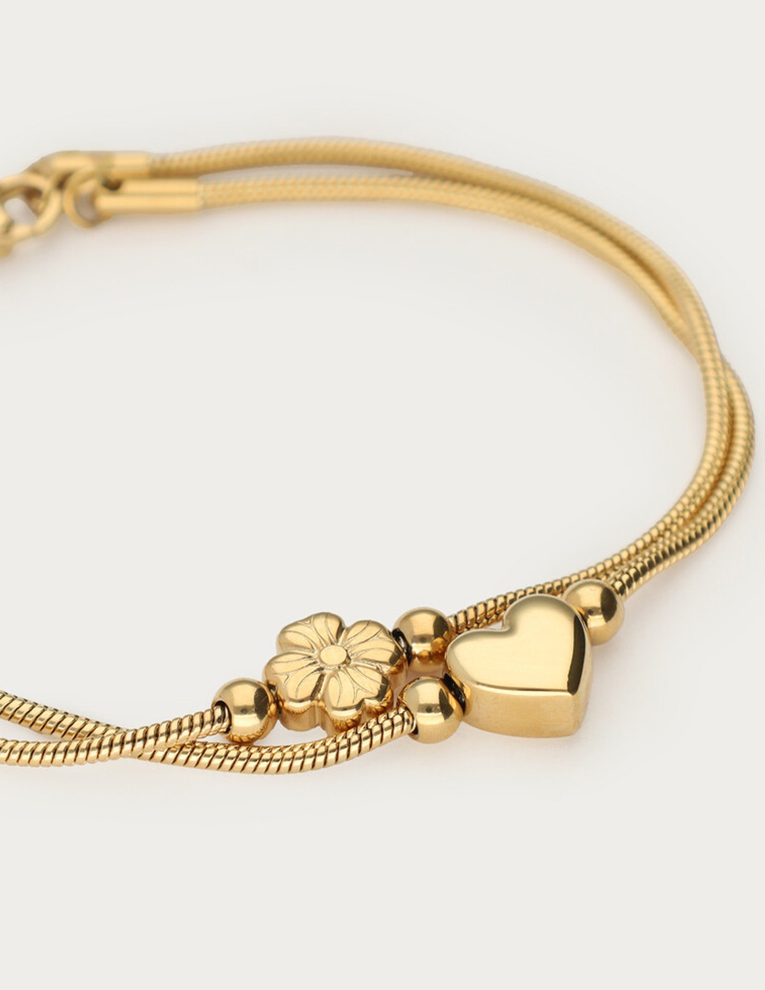 My Jewellery Gratitude dubbele armband hart en klaver MJ14705 Goud