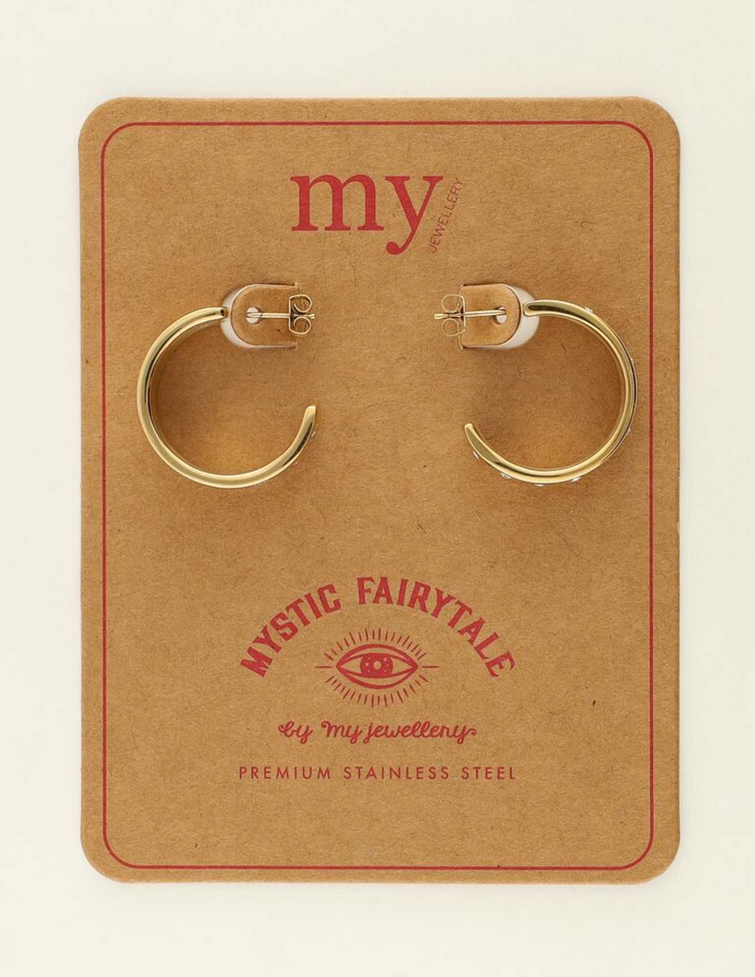 My Jewellery Mystic oorringen met steentjes MJ09439 Goud