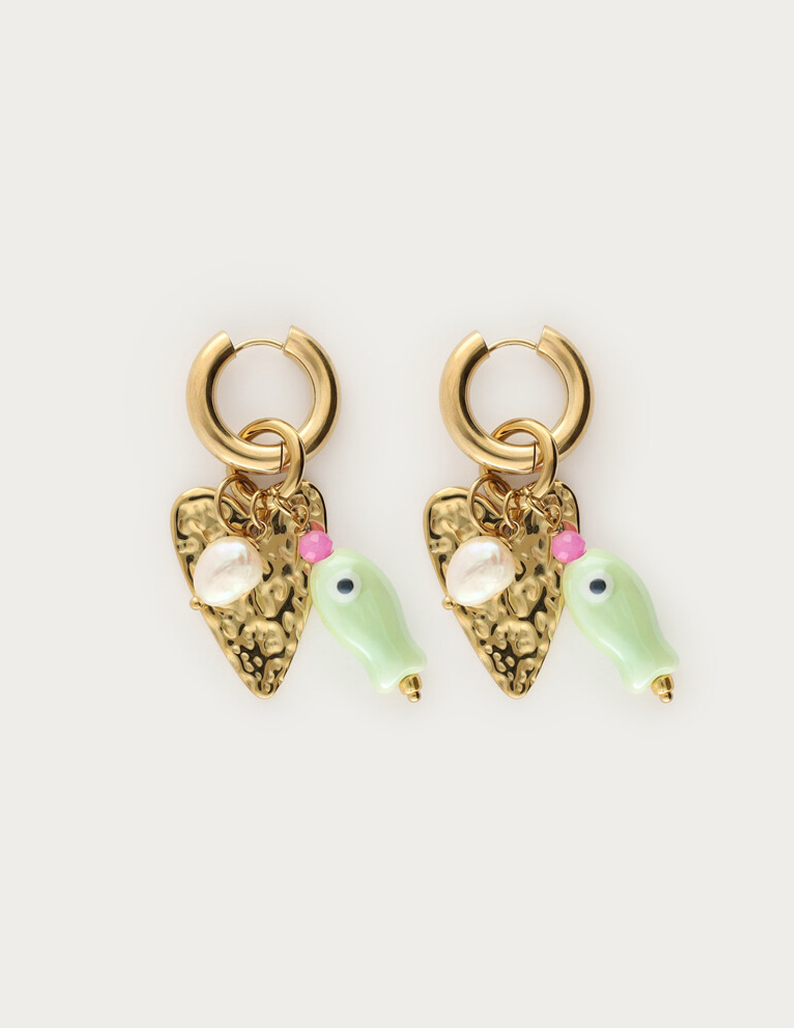 My Jewellery Fruits de Mer oorringen met vis MJ13165 Goud