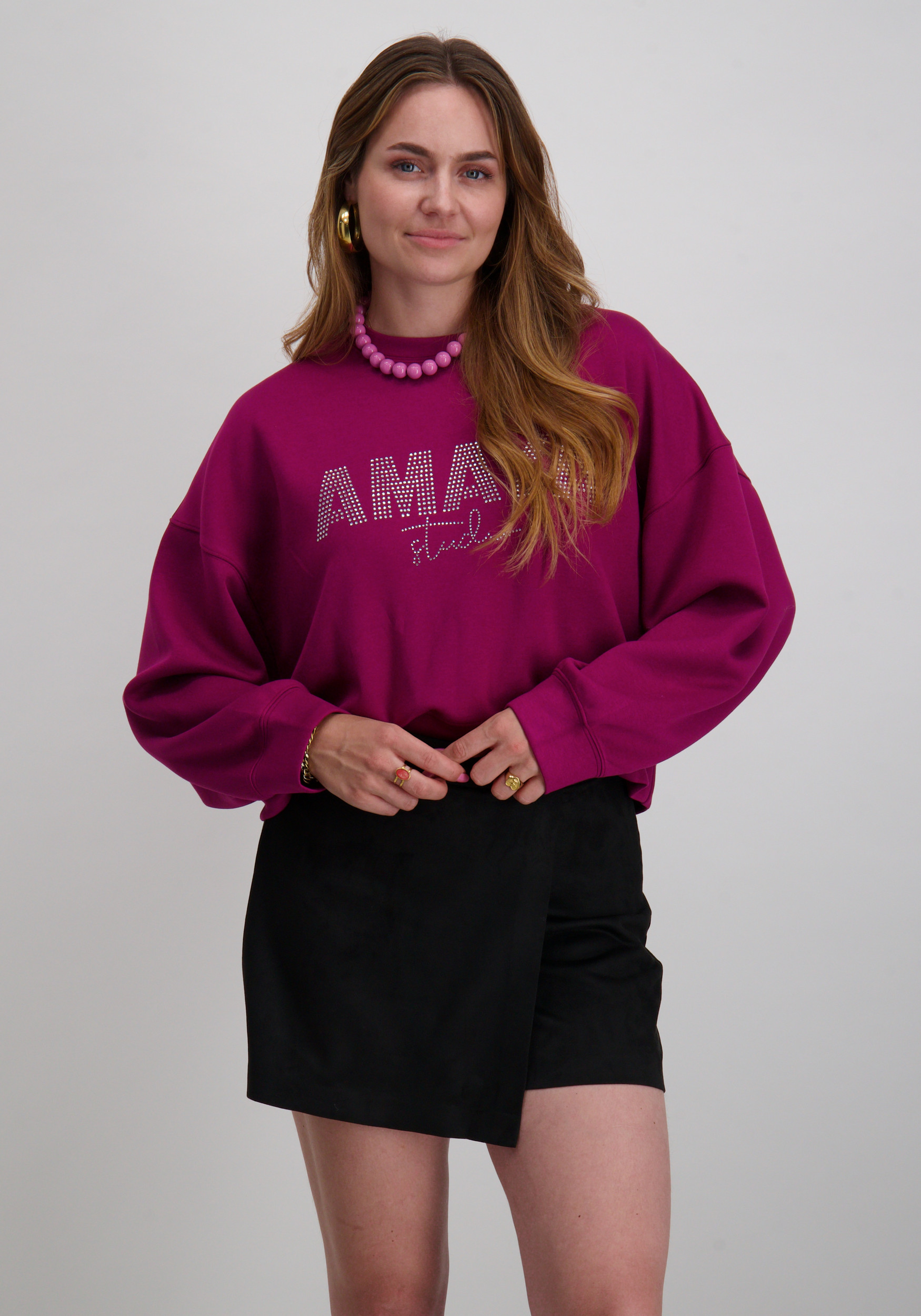 Amaya Amsterdam Sweater Freya Donker rose