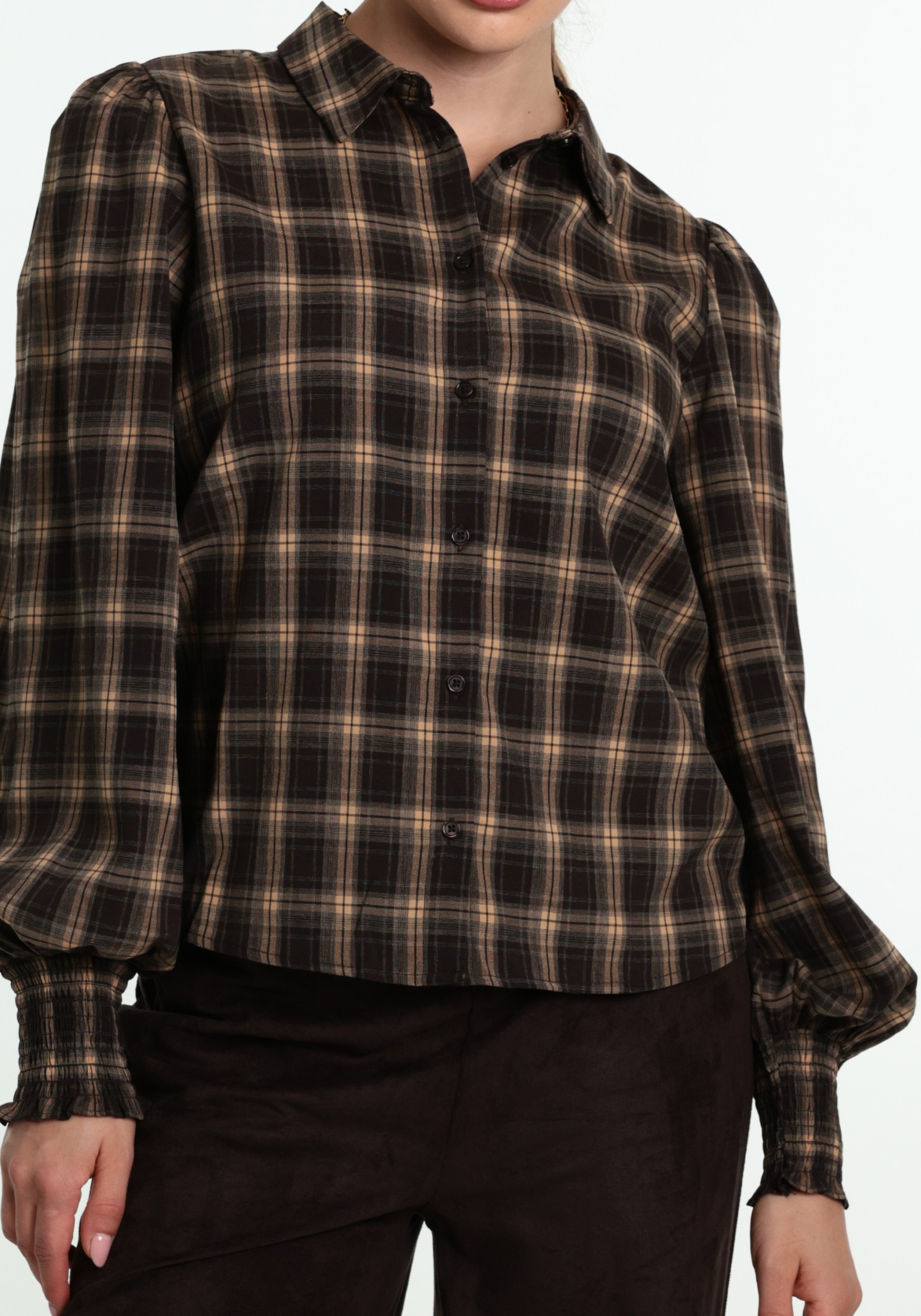 Vila Blouse Lene 14119875 Licht bruin