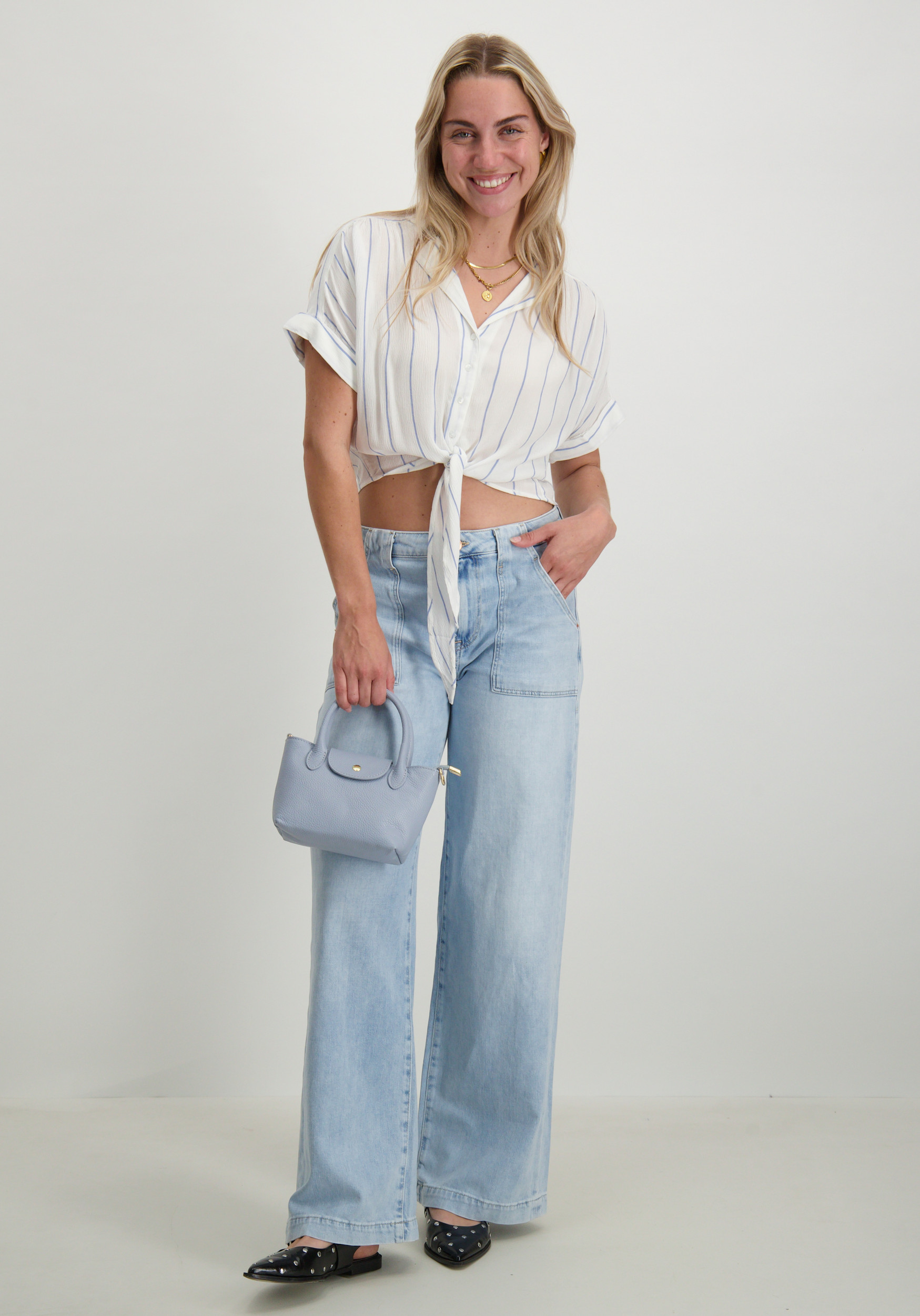 Only Blouse Paula 15281497 Blauw