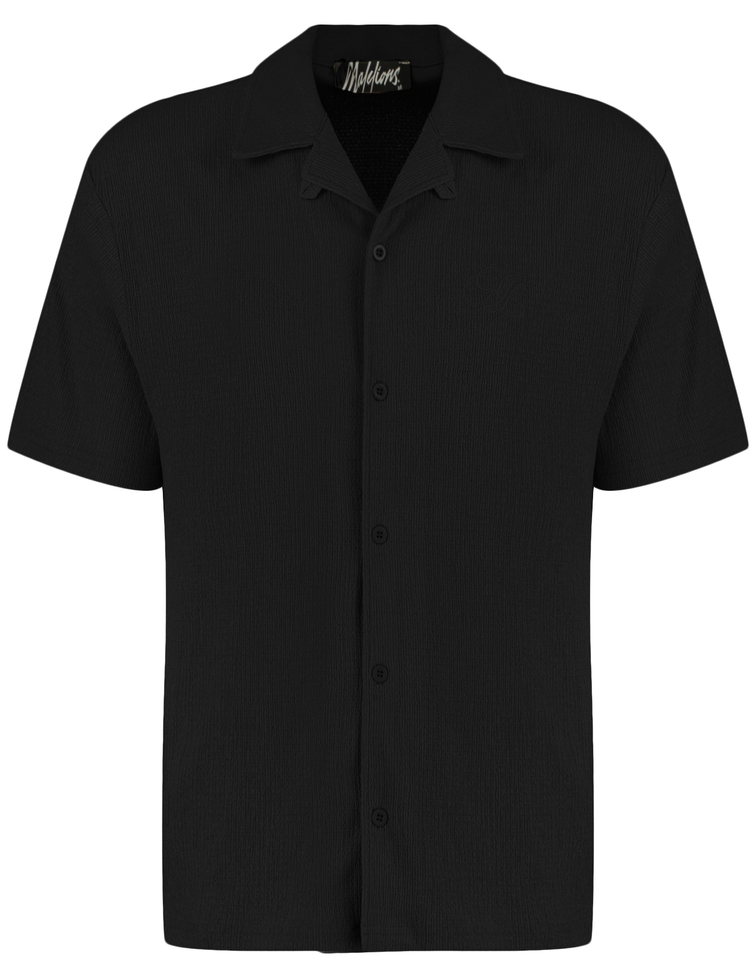 Malelions Overhemd Emblem seersucker MMC30026057 Zwart