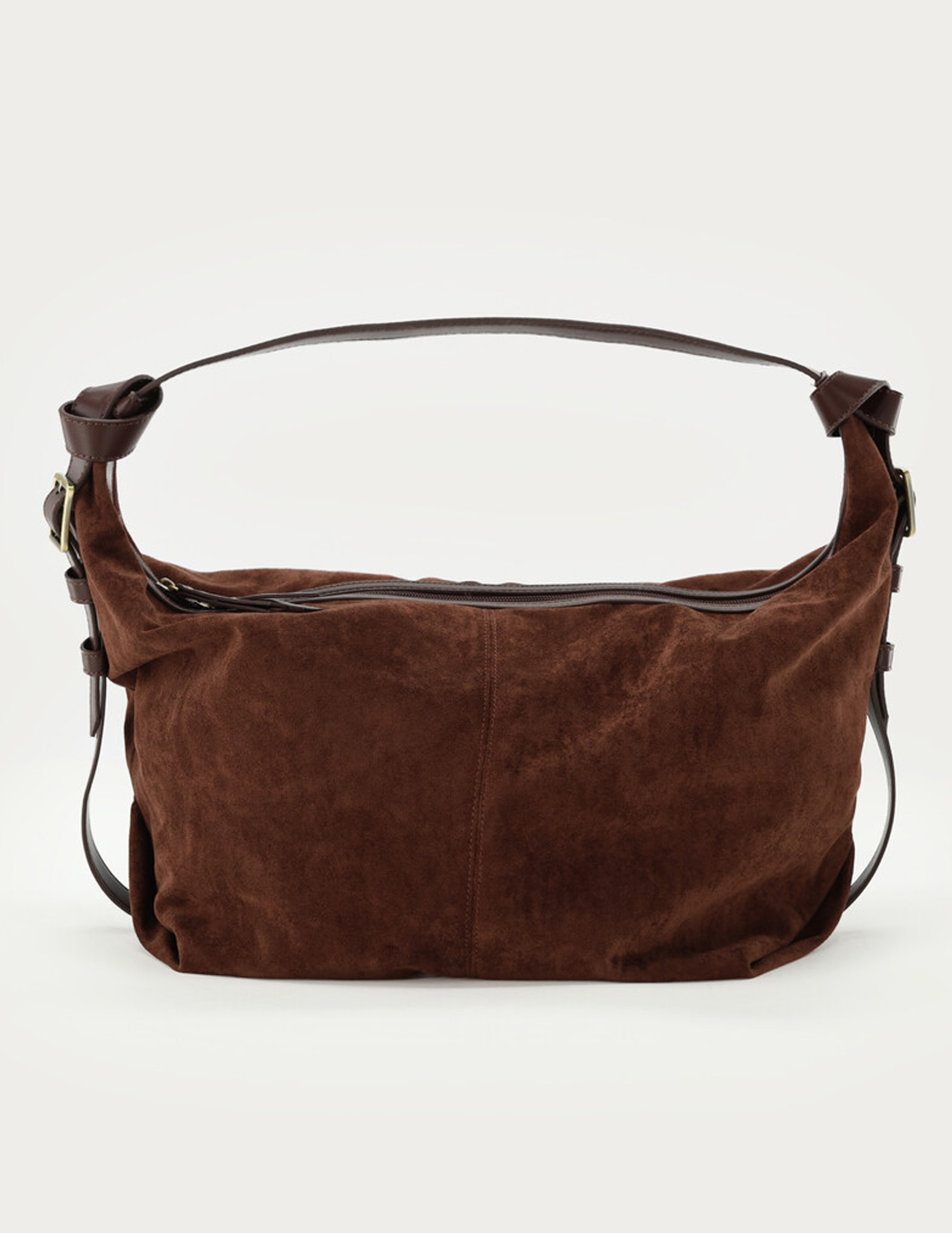 My Jewellery Schoudertas in suède look met gesp MJ15242 Donker bruin