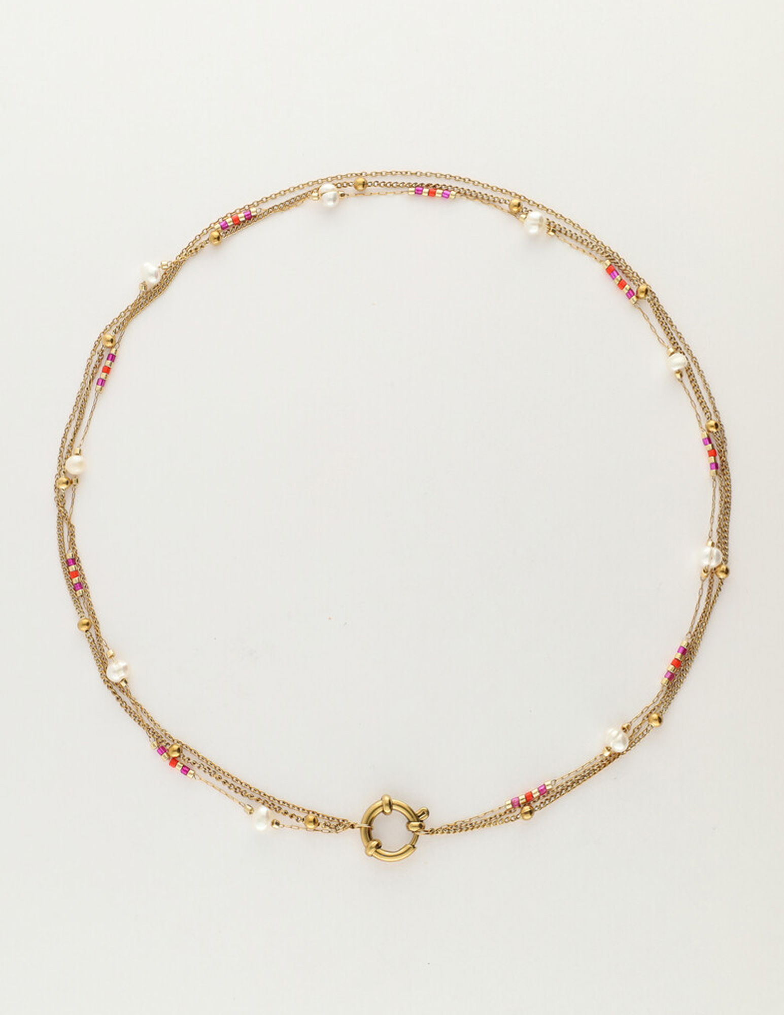 My Jewellery Sunrocks ketting met parels MJ12202 Goud