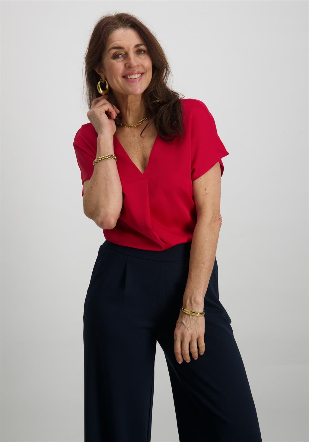 Vila T-shirt Ellette 14089239 Donker rose