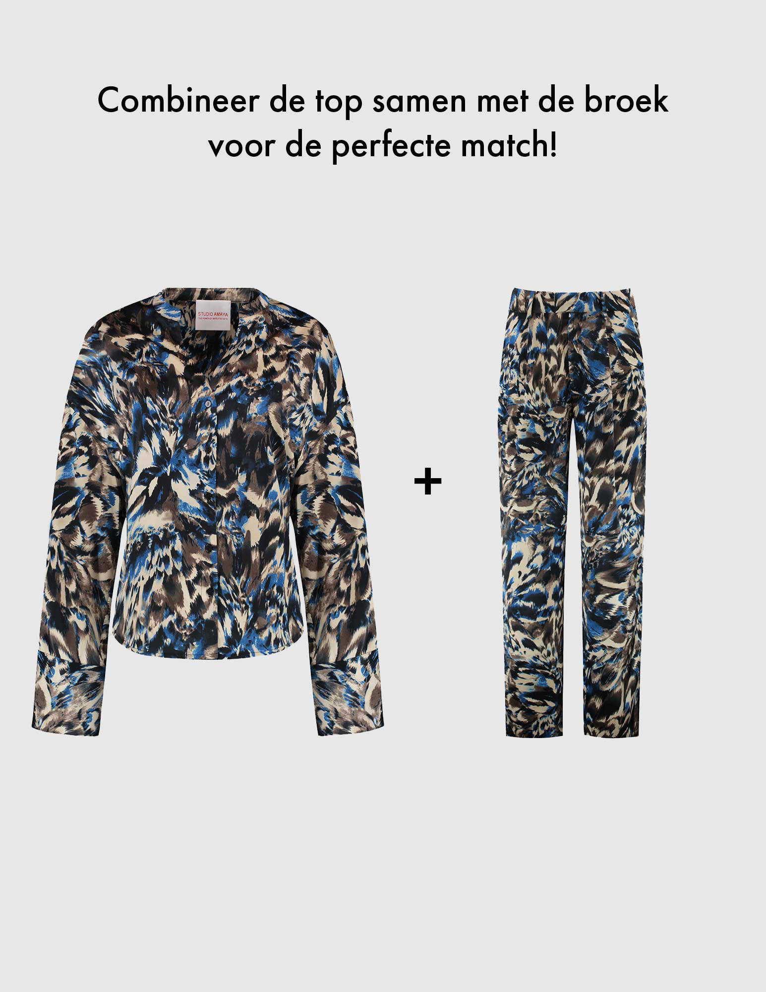 Amaya Amsterdam Broek met print Anna Blauw