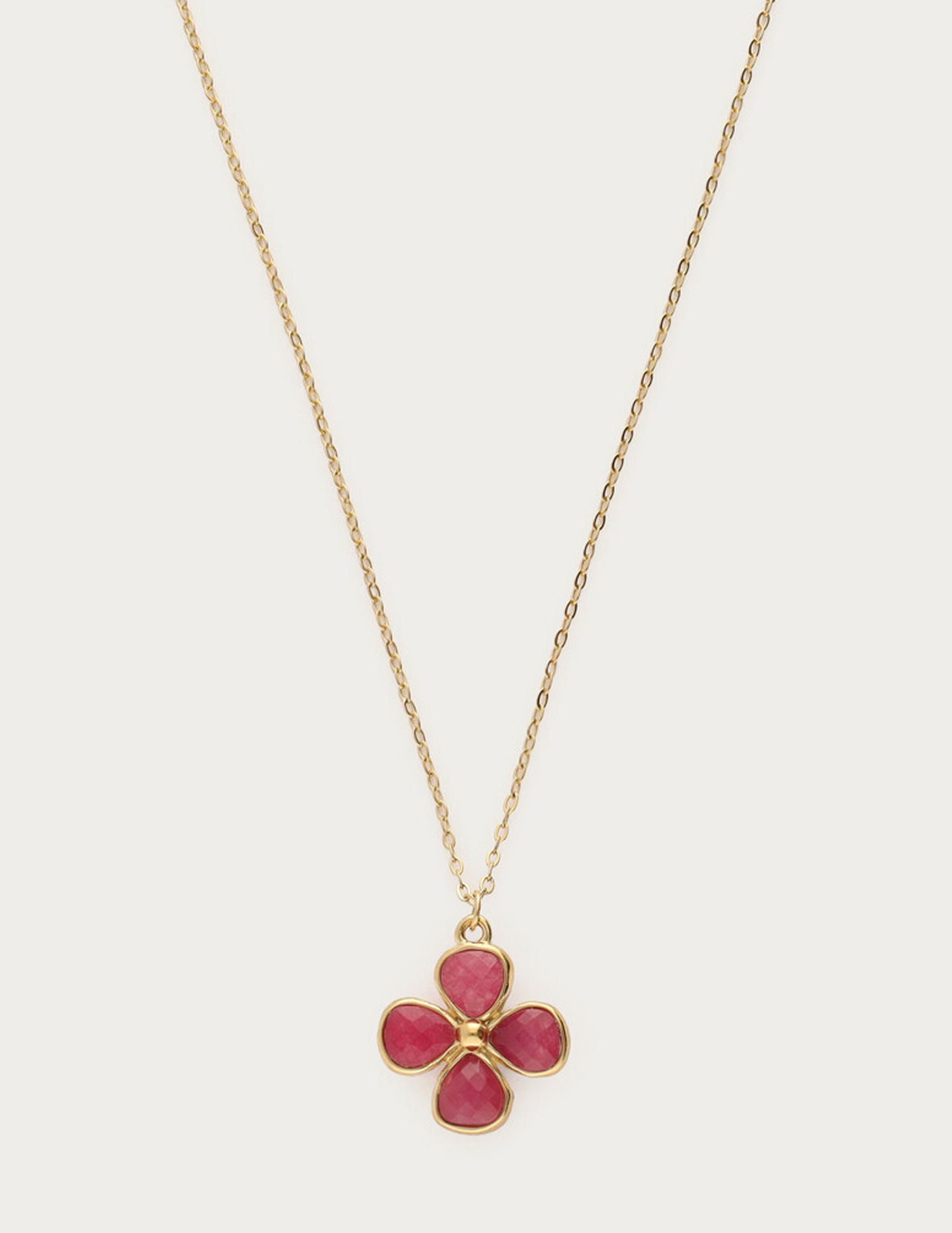 My Jewellery Botanical ketting met roze klaver MJ13748 Goud