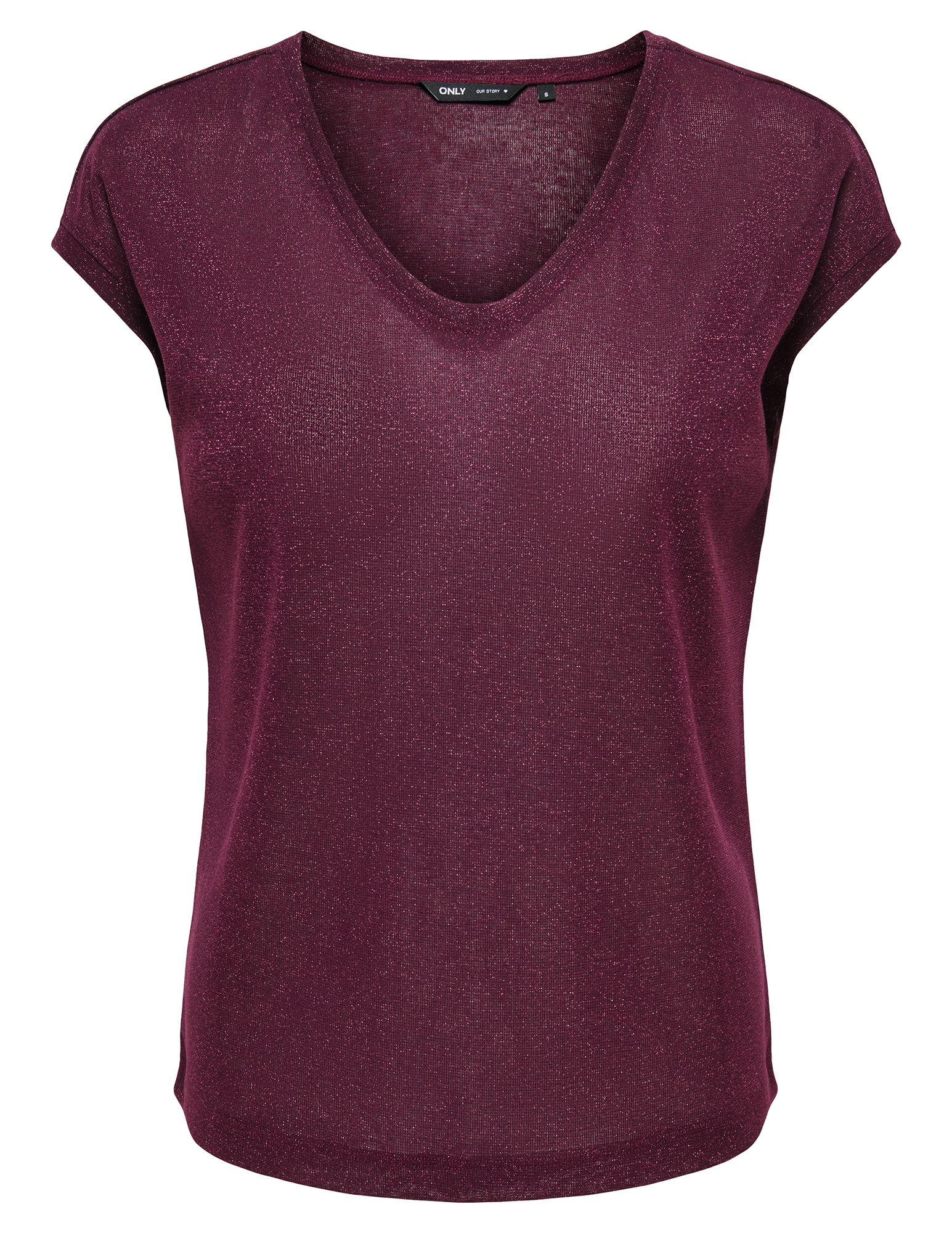 ONLY T-shirt Silvery lurex 15136069 Donker Paars