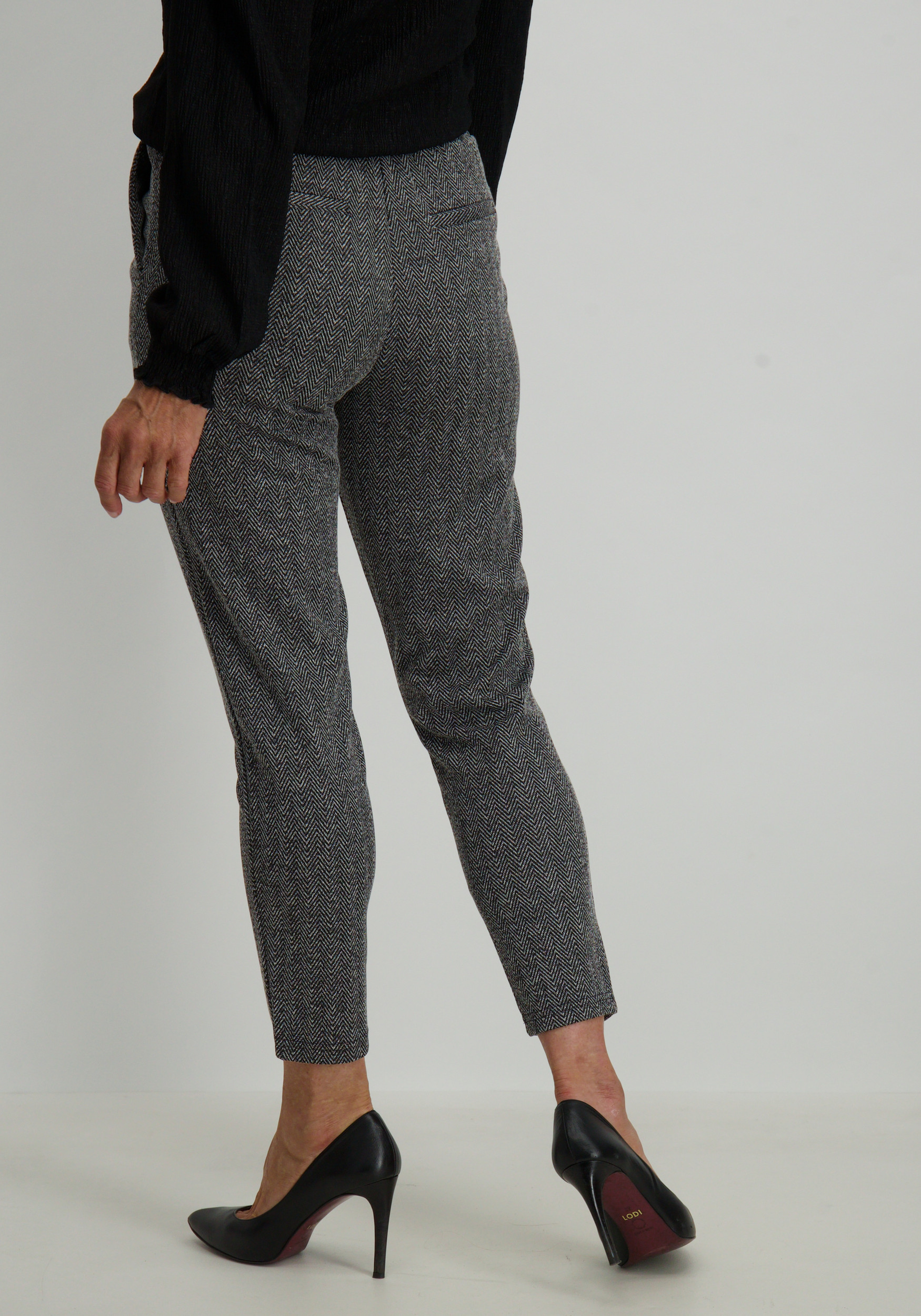 Ichi Broek Kate Jacquard 20121601 Zwart/Wit