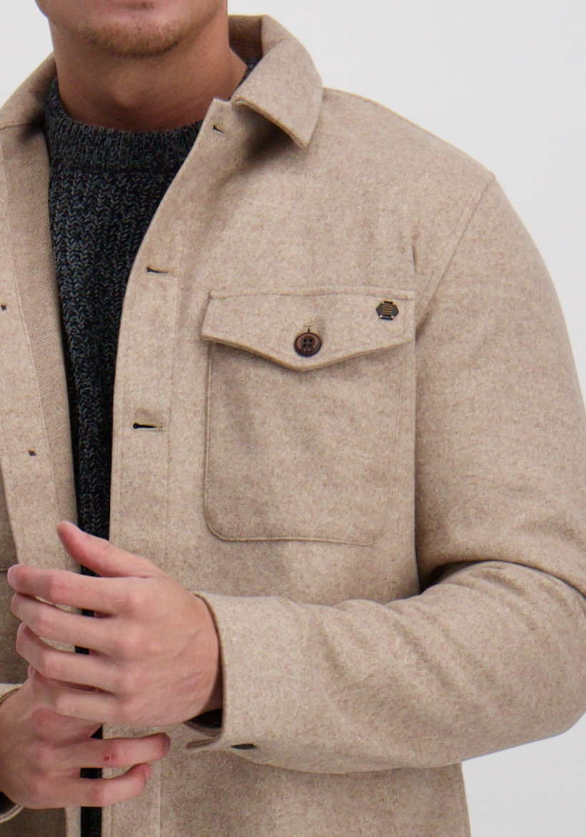No Excess Overshirt 29510821SN Donker beige