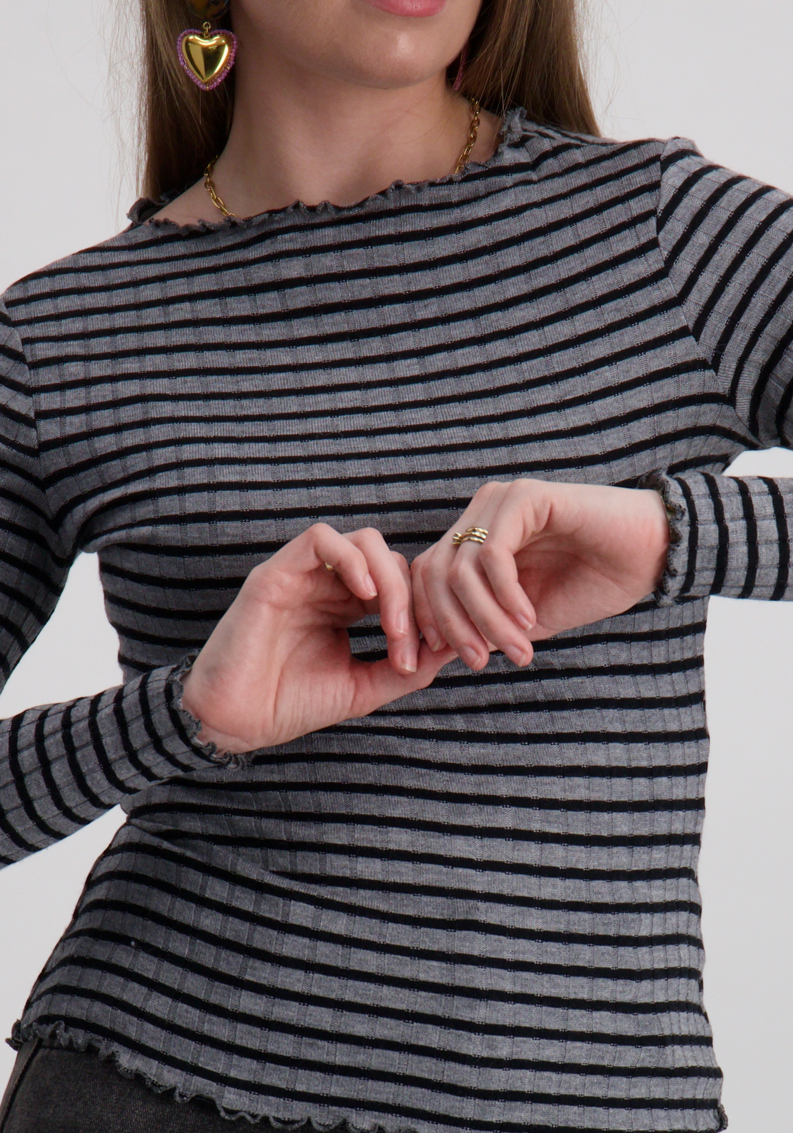 Vila Shirt Rika 14107470 Midden grijs