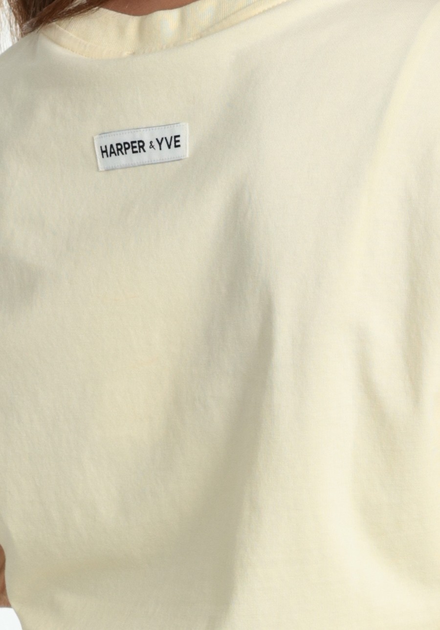 Harper & Yve T-shirt Chill but glam AW6Y304 Licht geel