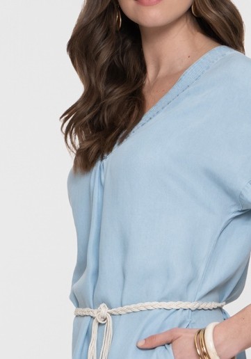 Geisha Jurk denim 67301-10 Licht blauw
