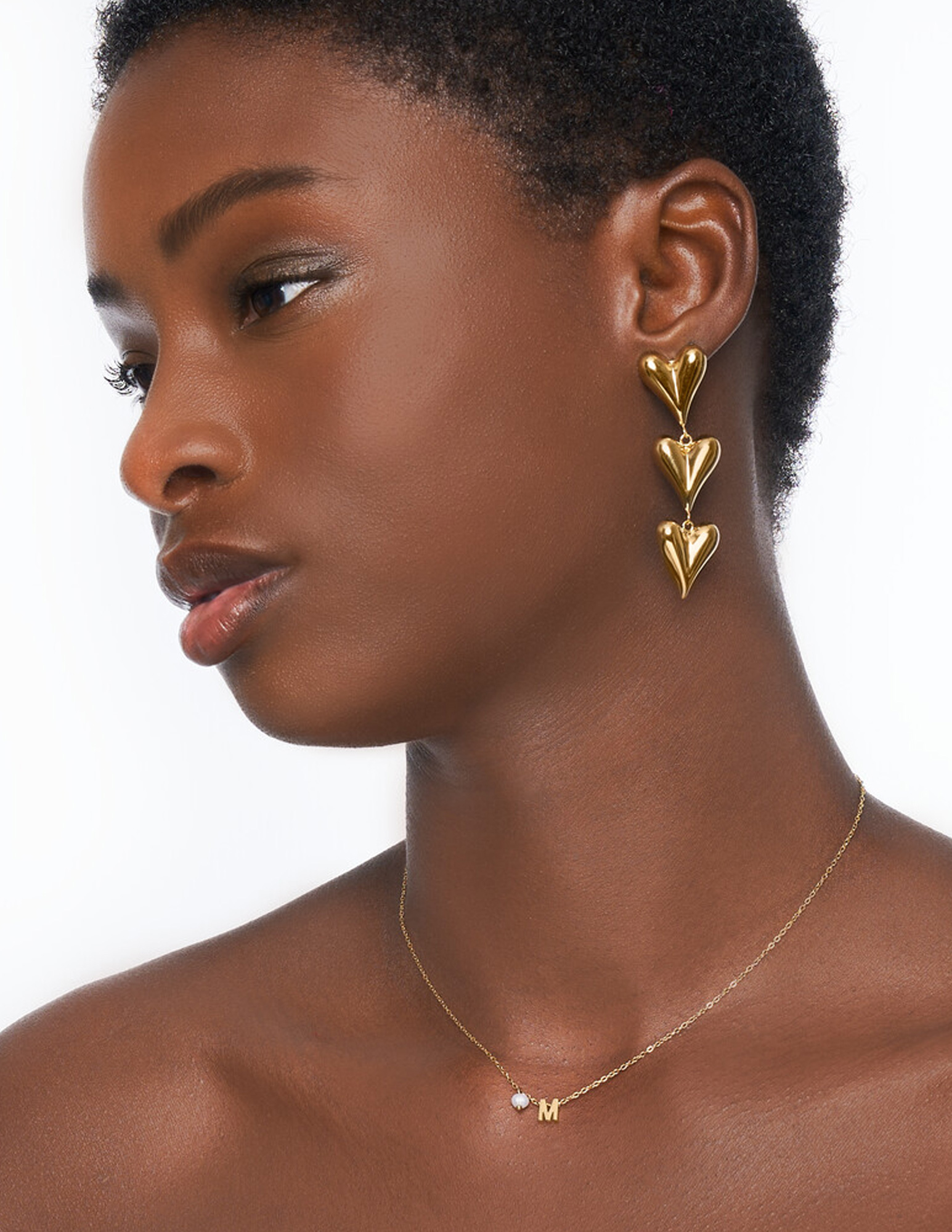 My Jewellery Statement oorhangers drie hartjes MJ14298 Goud