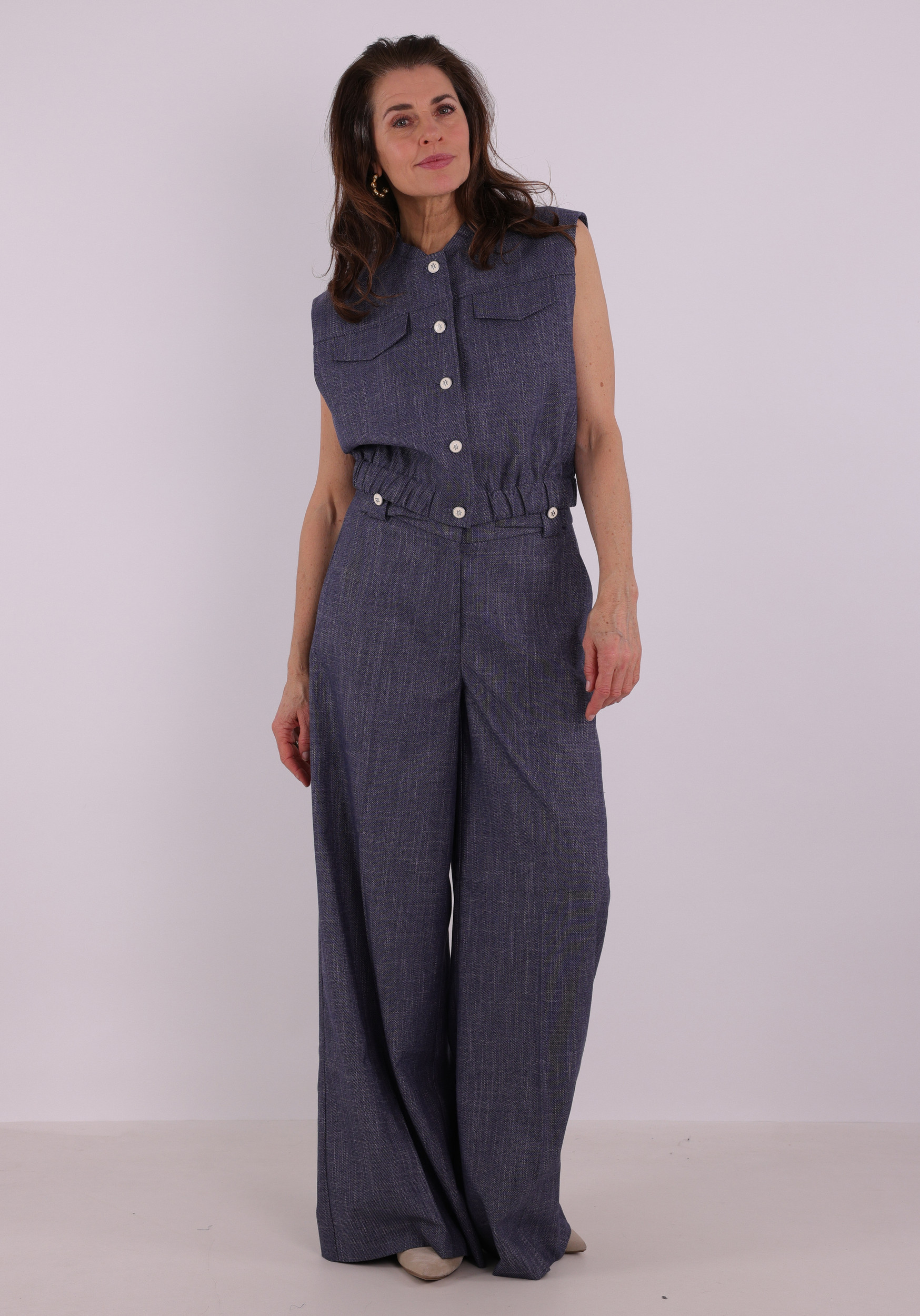 Aaiko BV Gilet Olivia Olivia denim vis 368 Jeans blauw