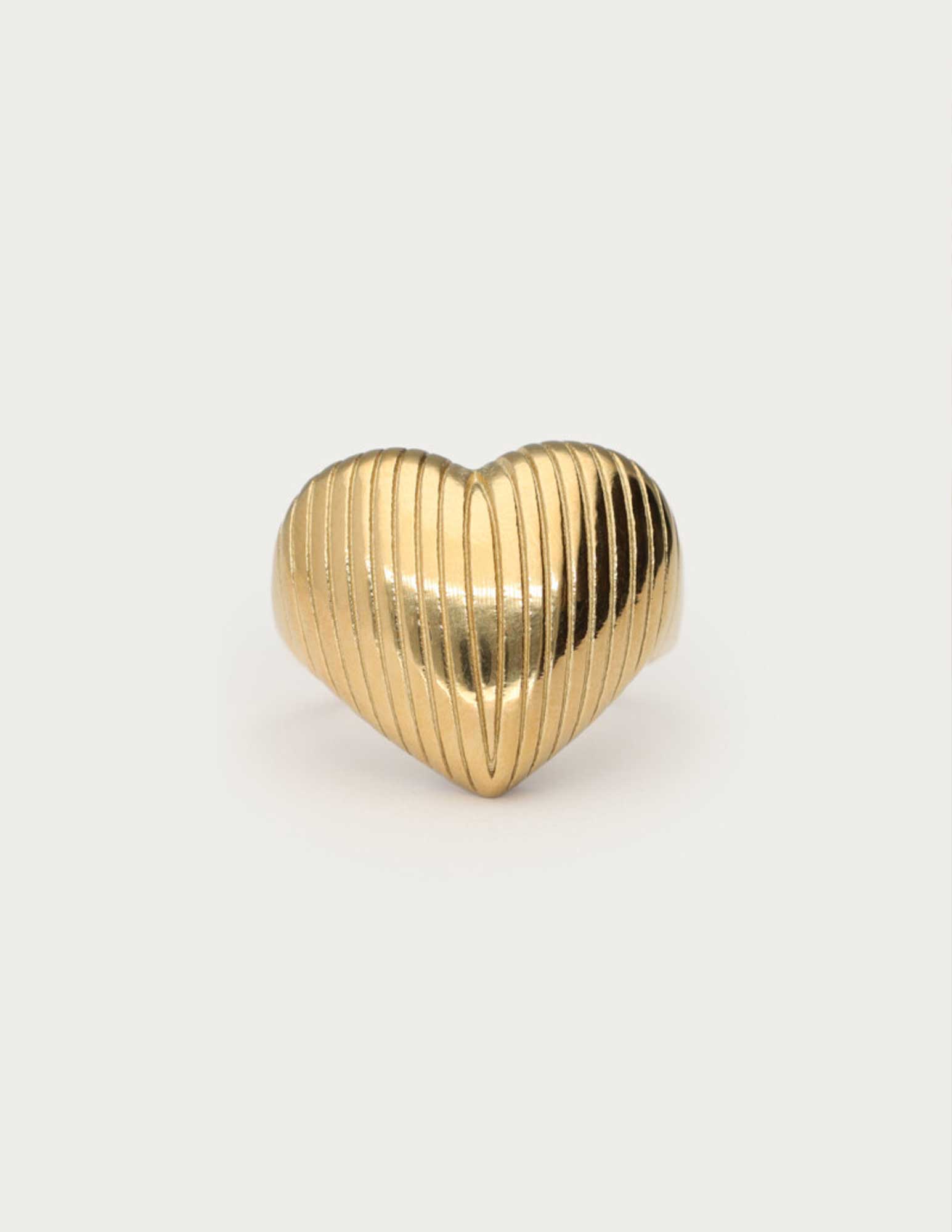 My Jewellery Stripe heart ring MJ13128 Goud