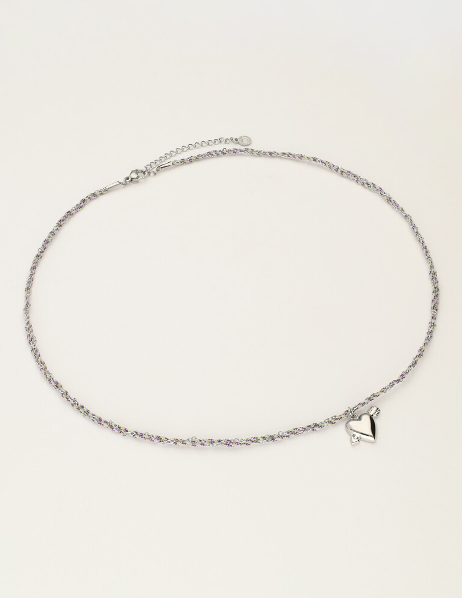 My Jewellery Sunrocks koord ketting cupido hart MJ12205 Zilver